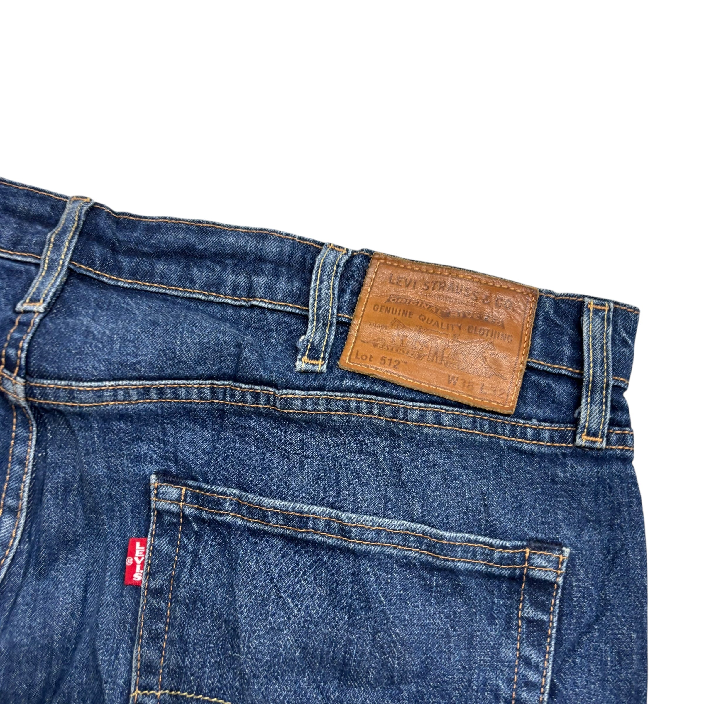 Levis 512 Jeans W38 L32 Mens Mid Blue Slim Tapered Fit Stretch Denim (E)
