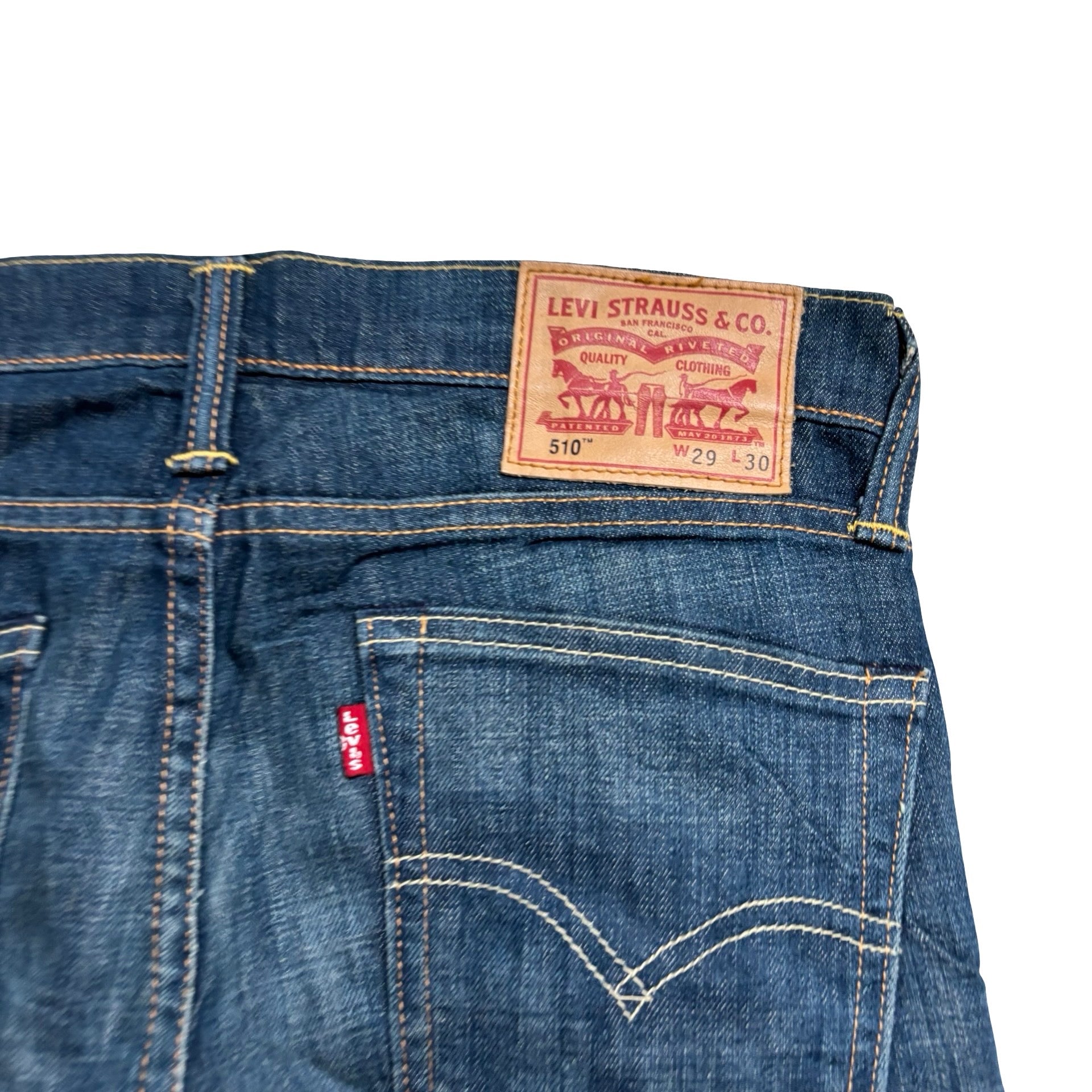 Levis 510 Jeans W29 L30 Mens Dark Blue Skinny Fit Stretch Denim (E)