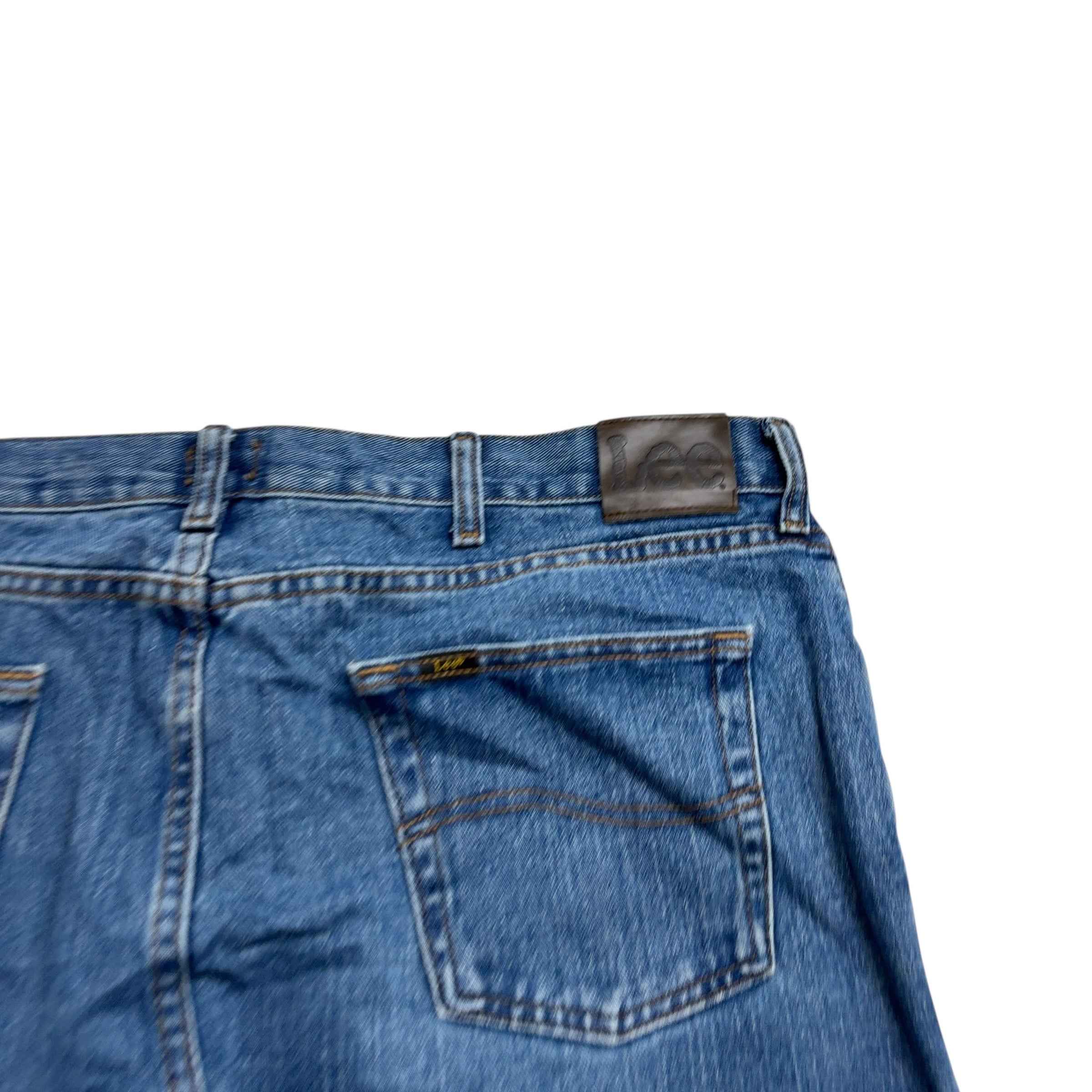 Lee Jeans W42 L30 Mens Mid Blue Regular Straight Fit Denim (E)