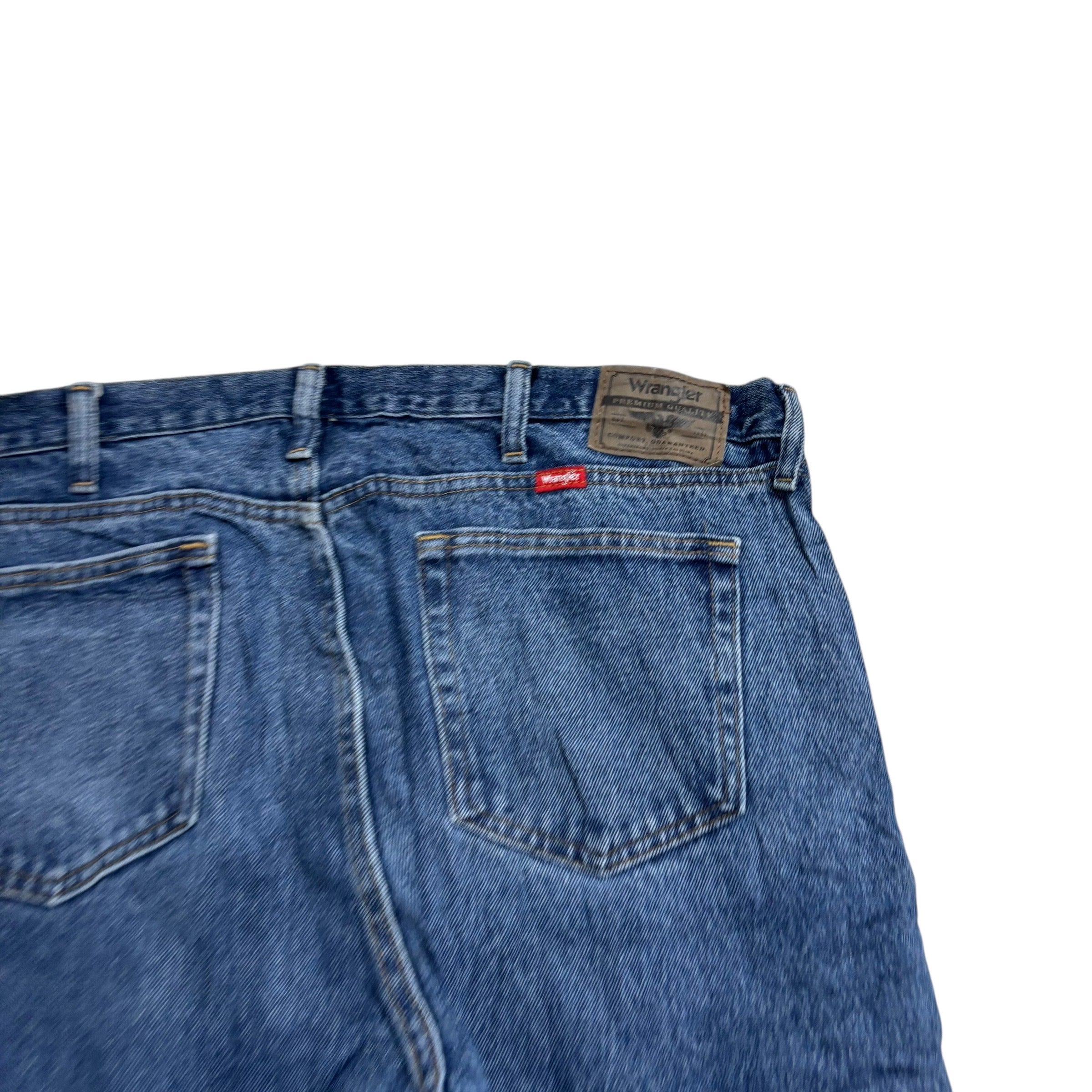 Wrangler Jeans W40 L32 Mens Mid Blue Relaxed Straight Fit Denim (E)