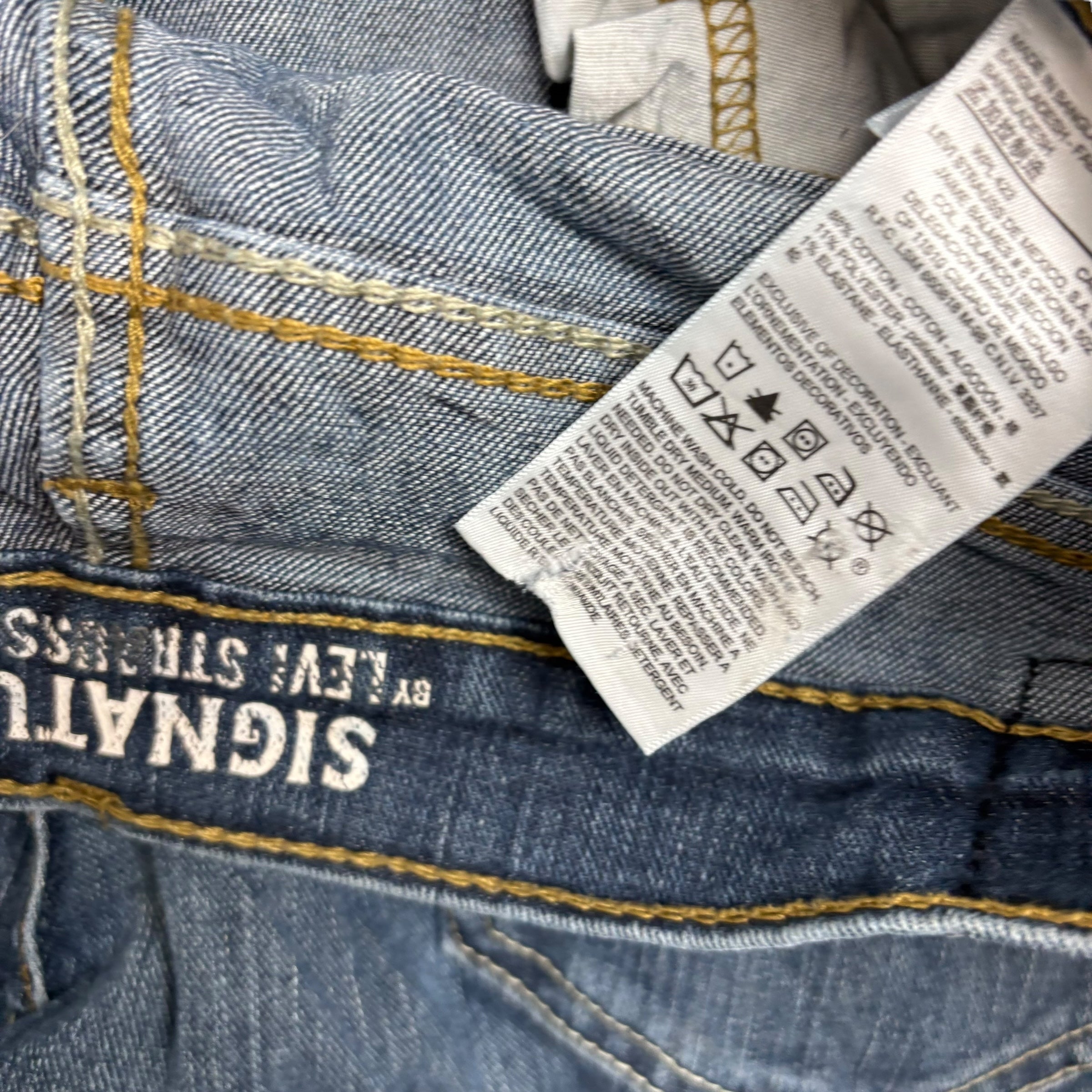 Levis Signature Jeans W33 L29 Mens Mid Blue Regular Tapered Fit Stretch (F)