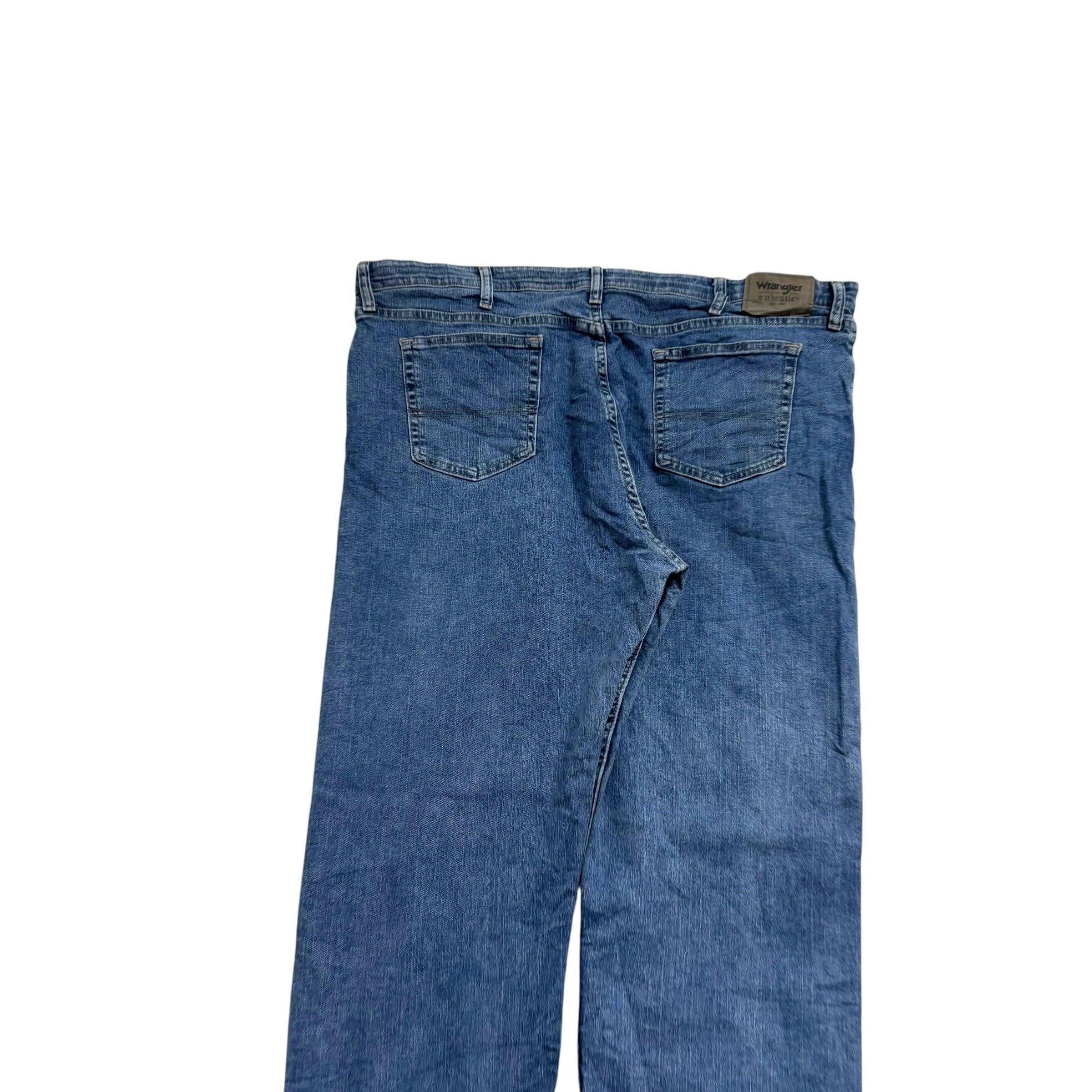 Wrangler Jeans W42 L34 Mens Mid Blue Regular Straight Fit Stretch Denim (E)