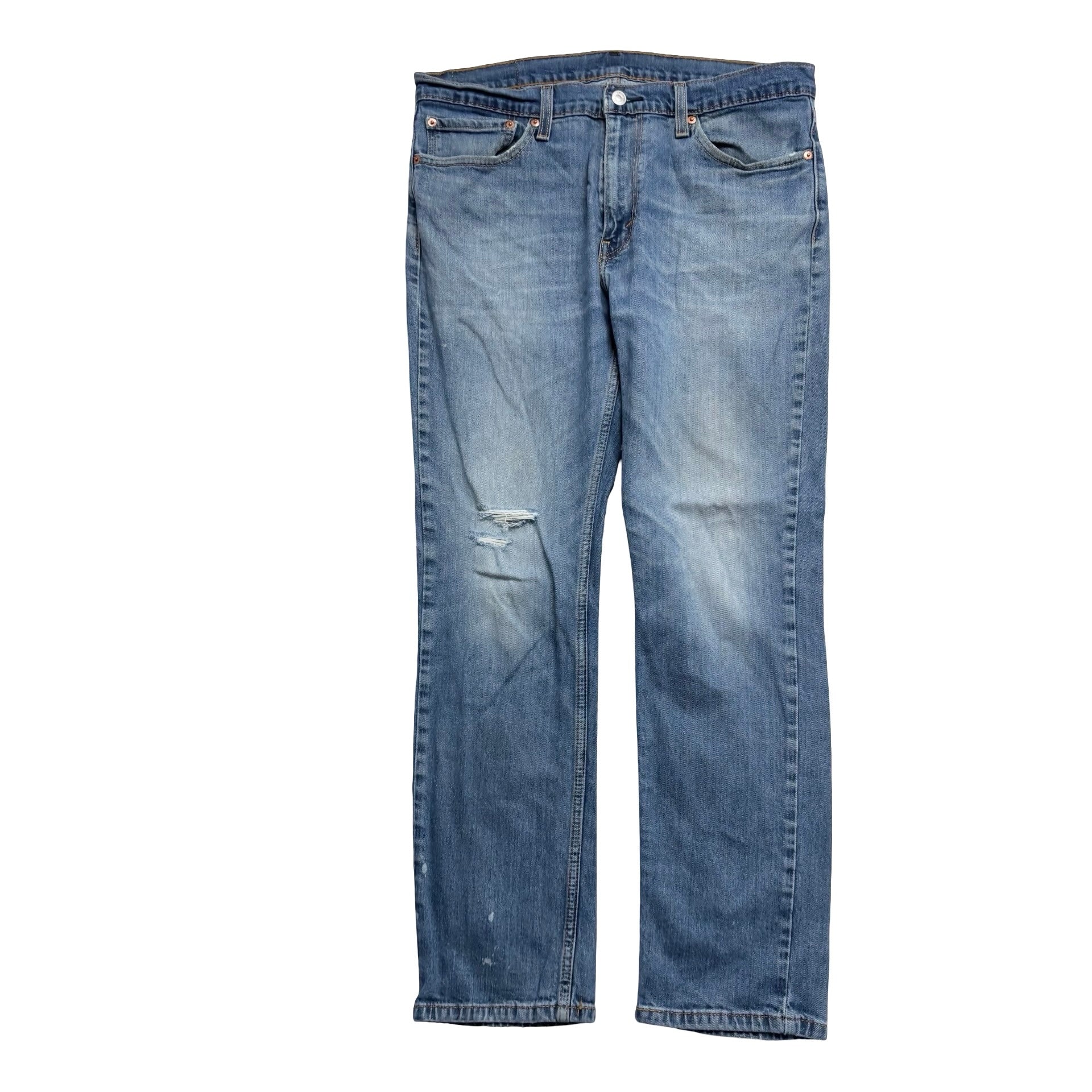 Levis 511 Jeans W34 L29 Mens Mid Blue Slim Fit Stretch Distressed Denim