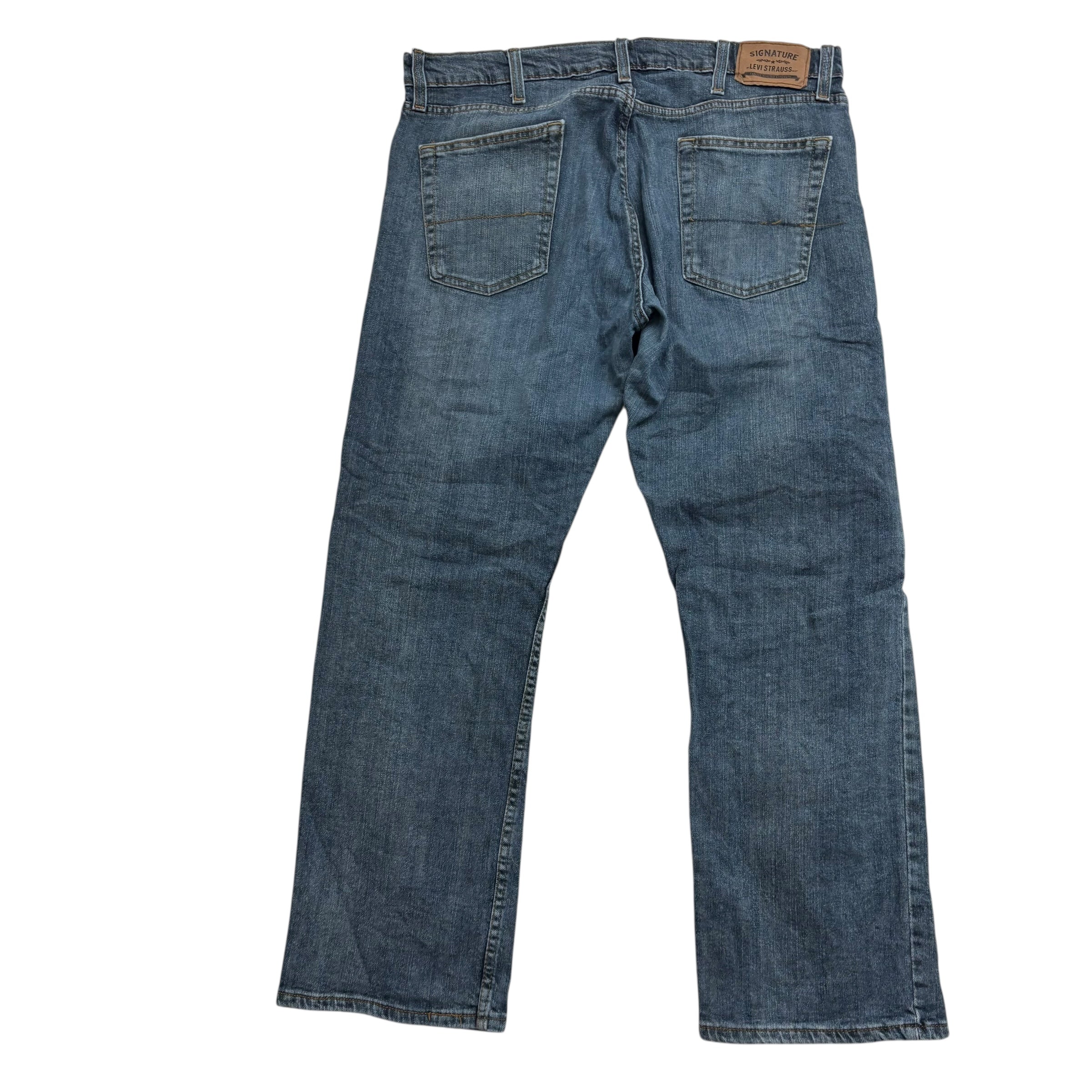 Levis Signature Jeans W38 L30 Mens Dark Blue Regular Straight Fit Stretch Denim