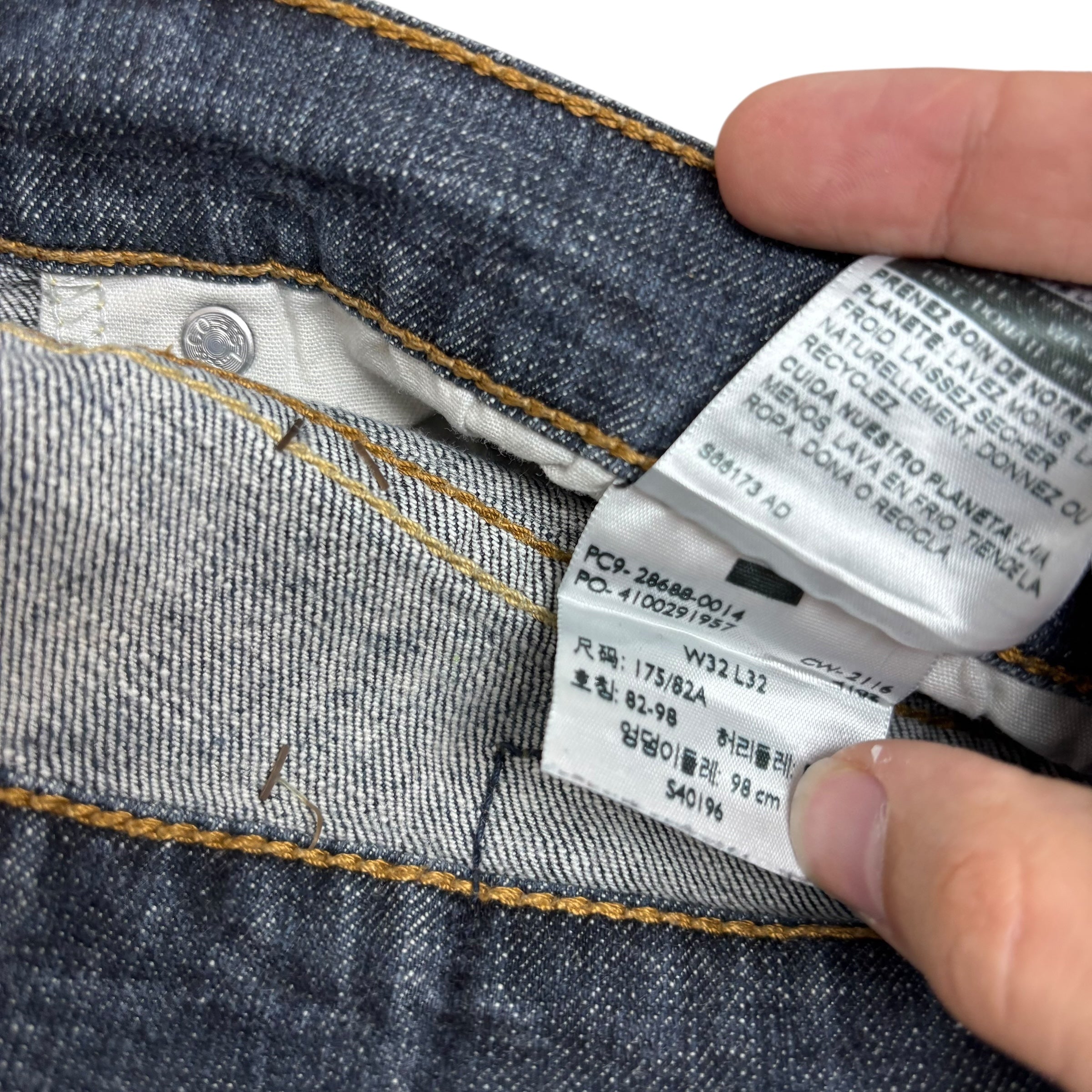Levis Signature Jeans W32 L32 Mens Dark Blue Slim Straight Fit Stretch