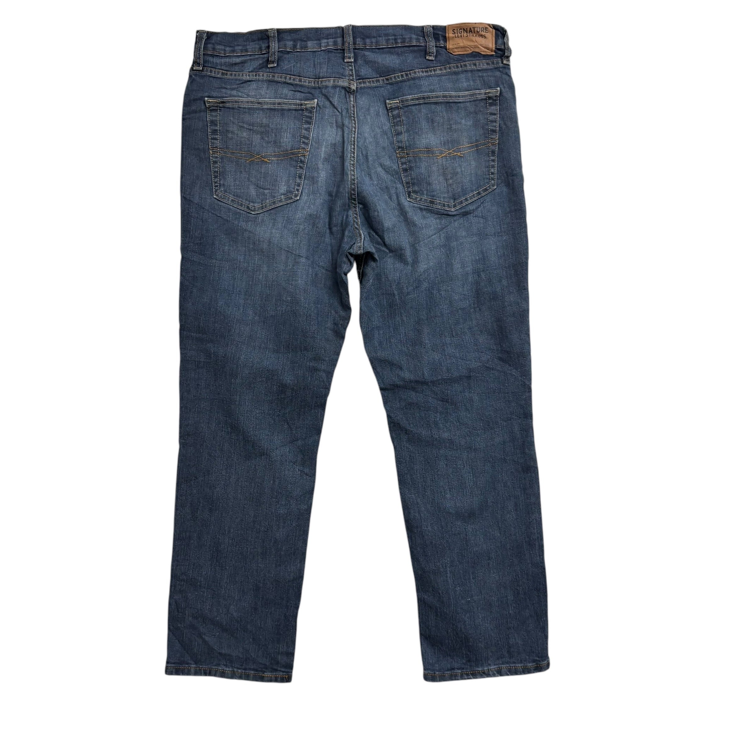 Levis Signature Jeans W38 L30 Mens Mid Blue Athletic Fit Stretch Denim (E)