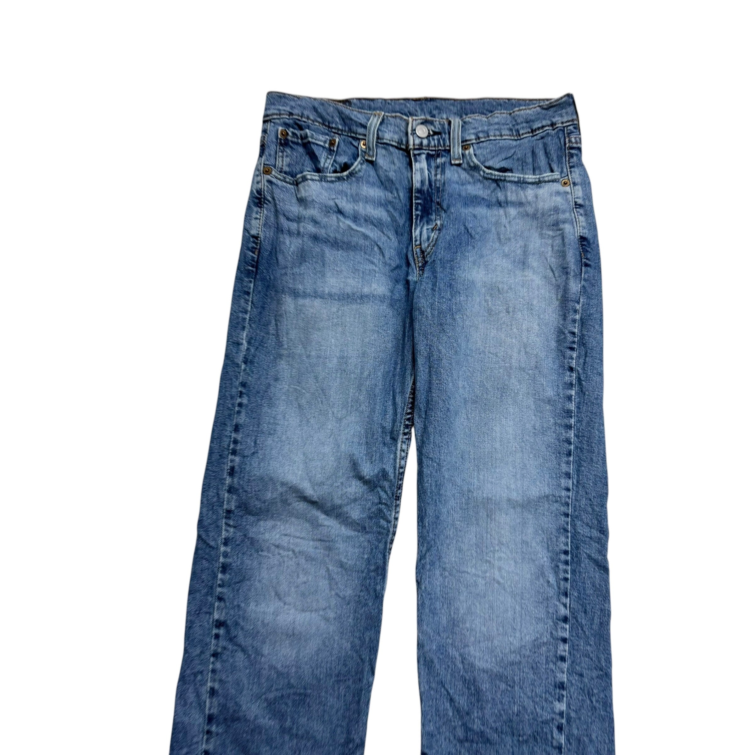 Levis 514 Jeans W31 L32 Mens Mid Blue Regular Straight Fit Stretch Denim (E)