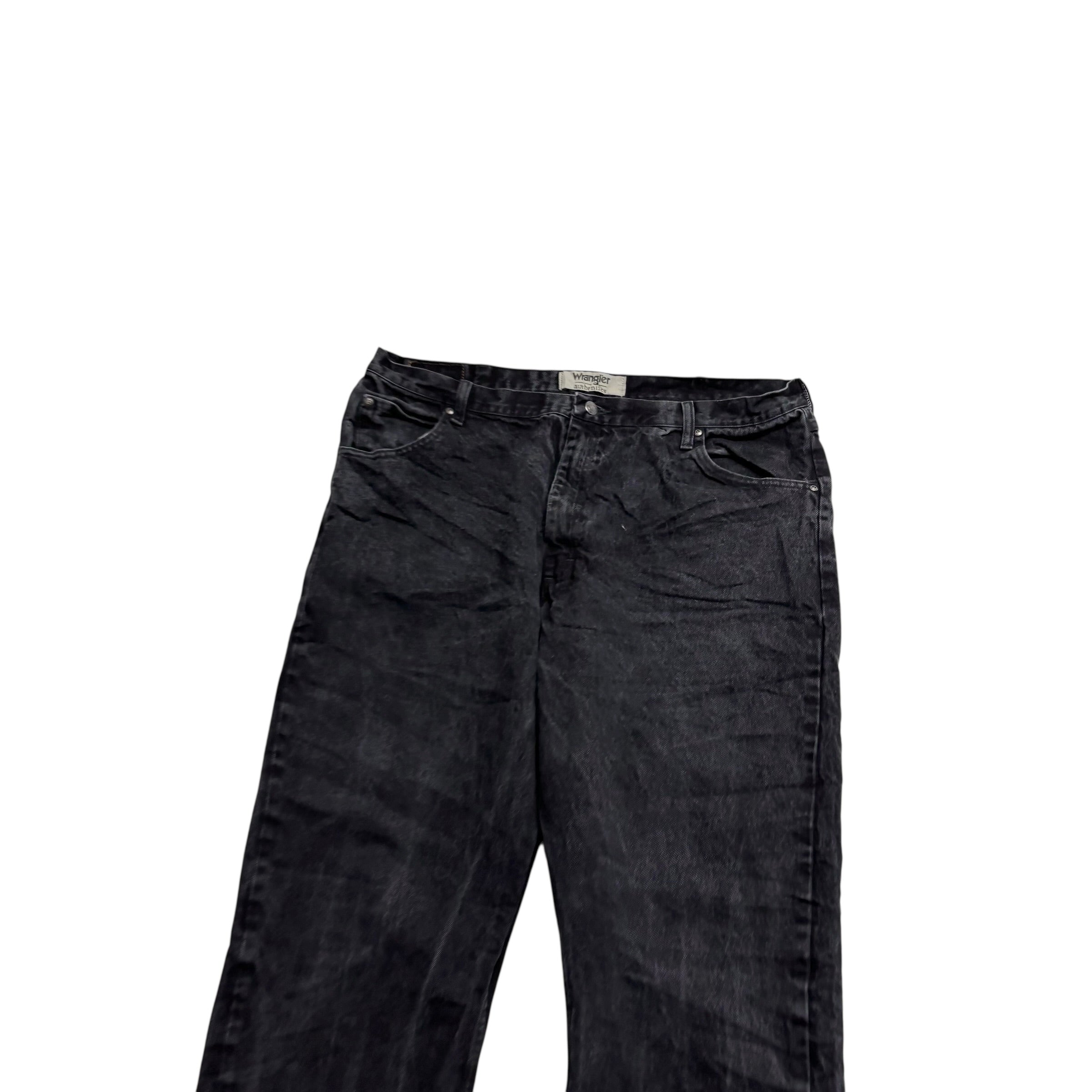 Wrangler Jeans W40 L34 Mens Black Relaxed Straight Fit Denim (E)