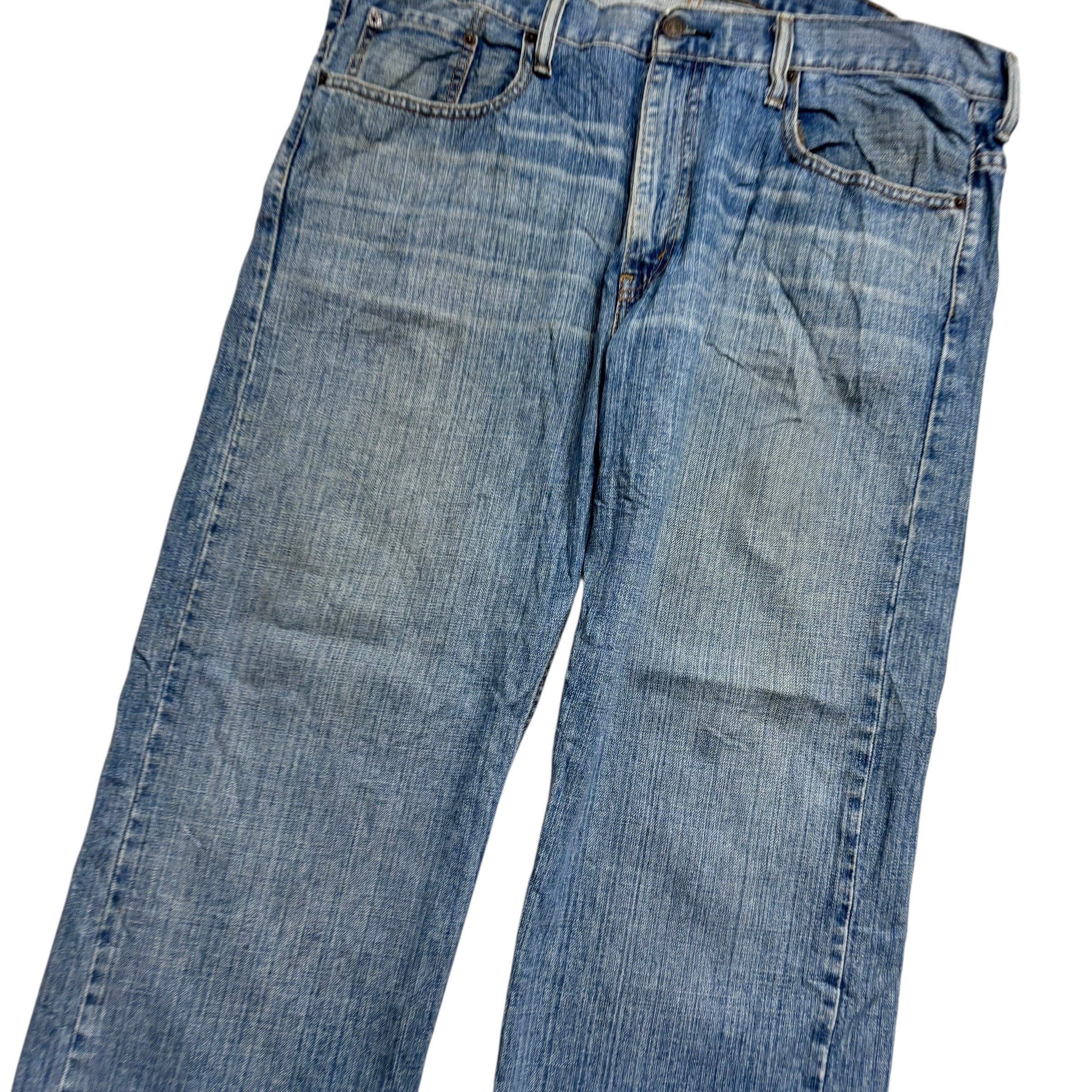 Levis 569 Jeans W38 L30 Mens Mid Blue Baggy Relaxed Straight Fit Vintage Denim