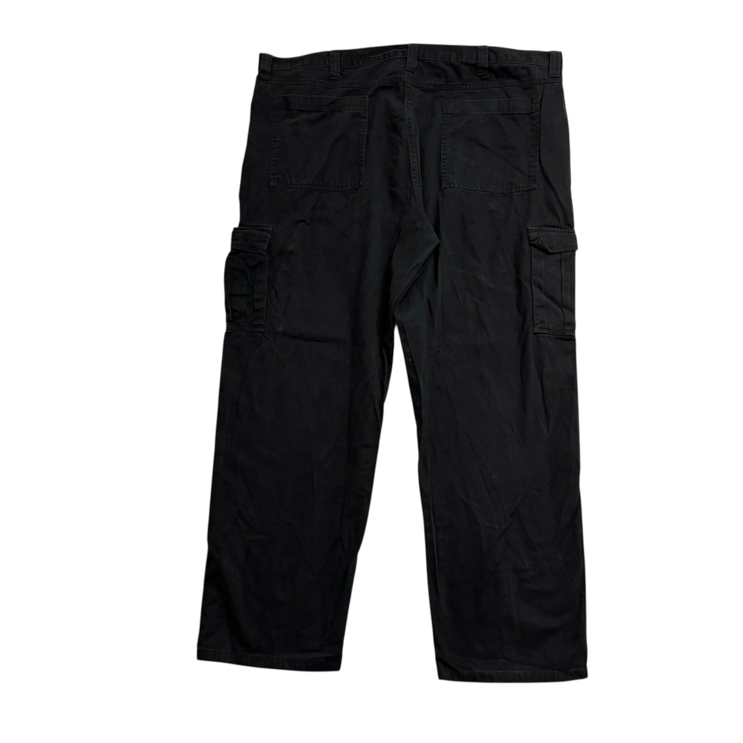 Wrangler Cargo Pants W46 L32 Mens Black Relaxed Straight Fit Trousers (E)