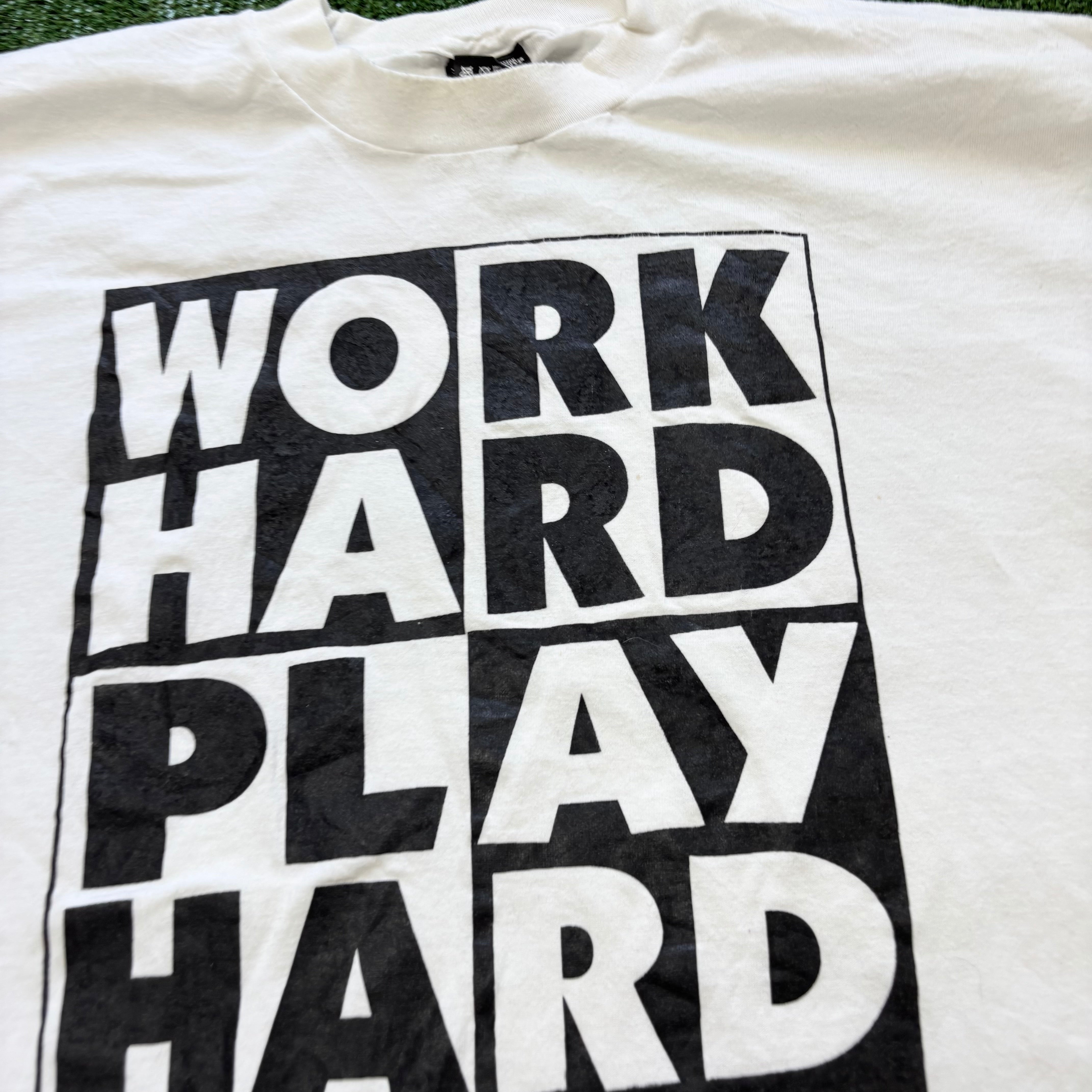 Vintage T Shirt Mens Large White Single Stitch Graphic Print 90s