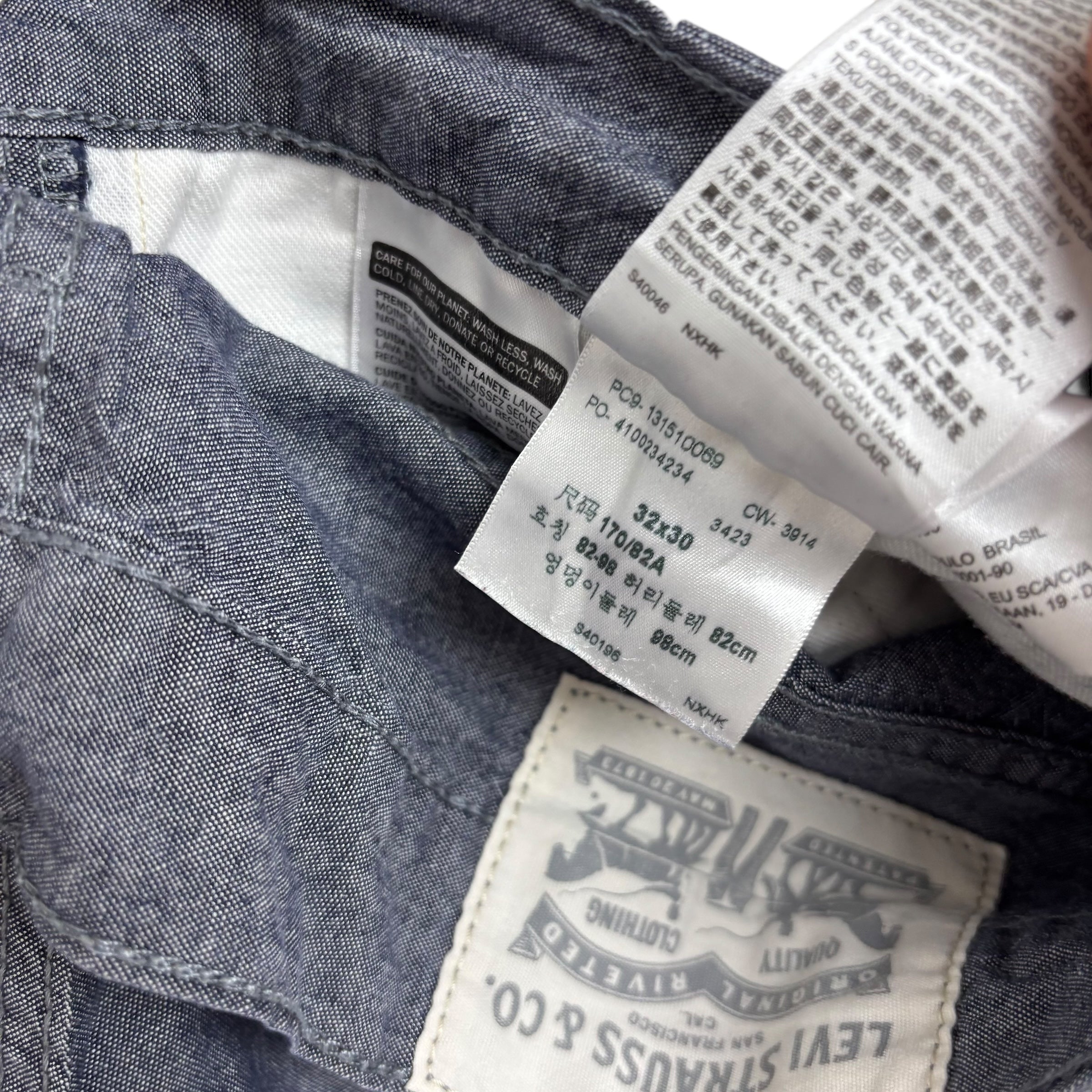 Levis Trousers W32 L30 Mens Grey Regular Tapered Fit Pants (E)