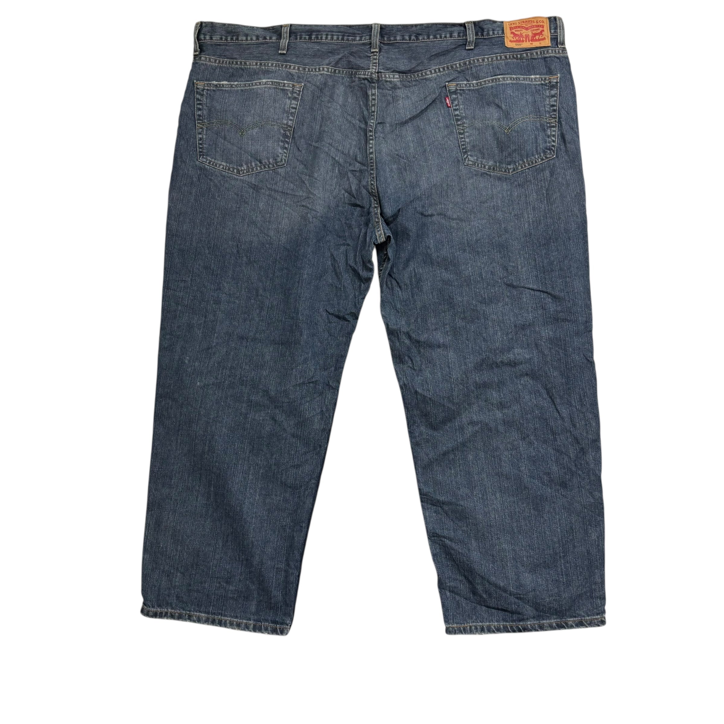 Levis 550 Jeans W52 L28 Mens Dark Blue Baggy Relaxed Straight Fit Denim (E)