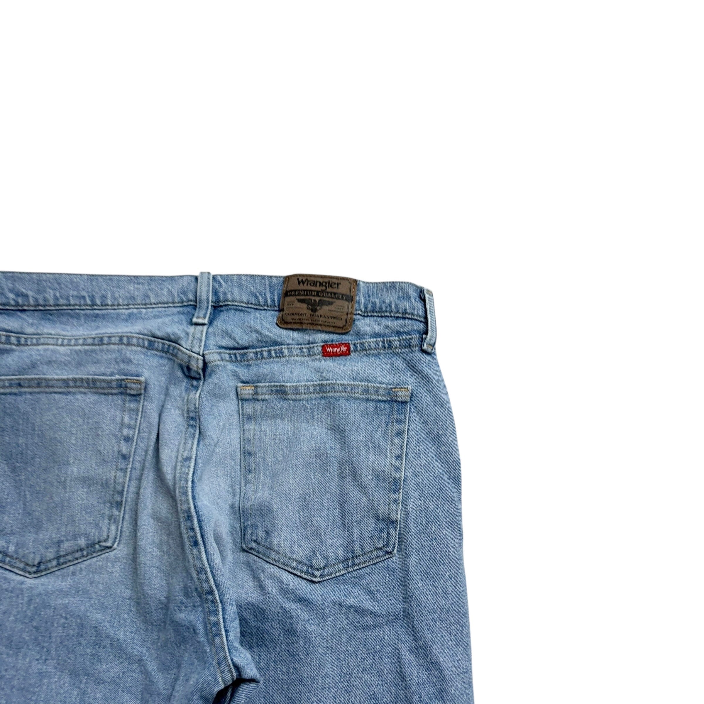 Wrangler Jorts W33 Mens Denim Shorts Light Blue Relaxed Fit Stretch (F)