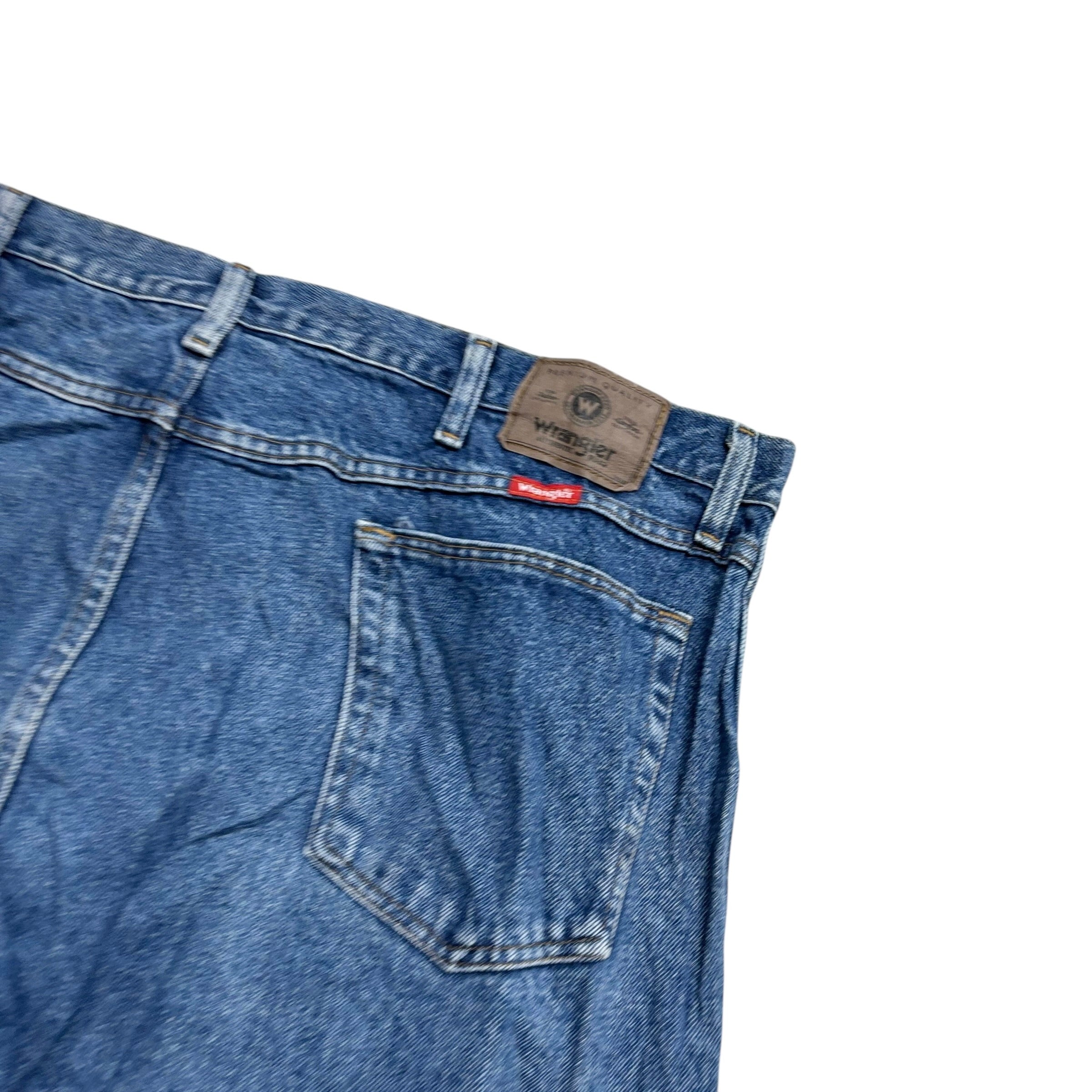 Wrangler Jeans W42 L30 Mens Mid Blue Regular Straight Fit Vintage Denim (E)