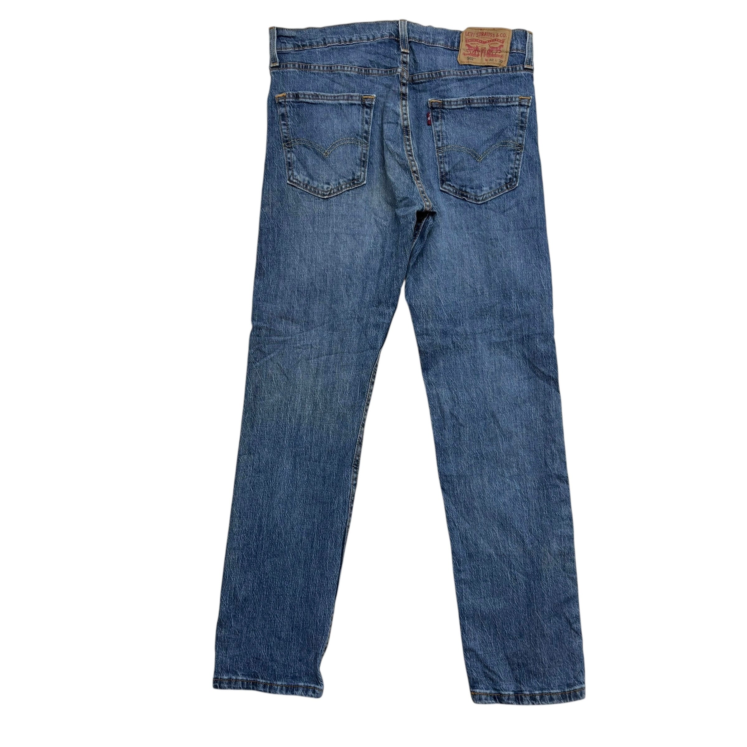 Levis 502 Jeans W32 L30 Mens Mid Blue Regular Tapered Fit Stretch Denim