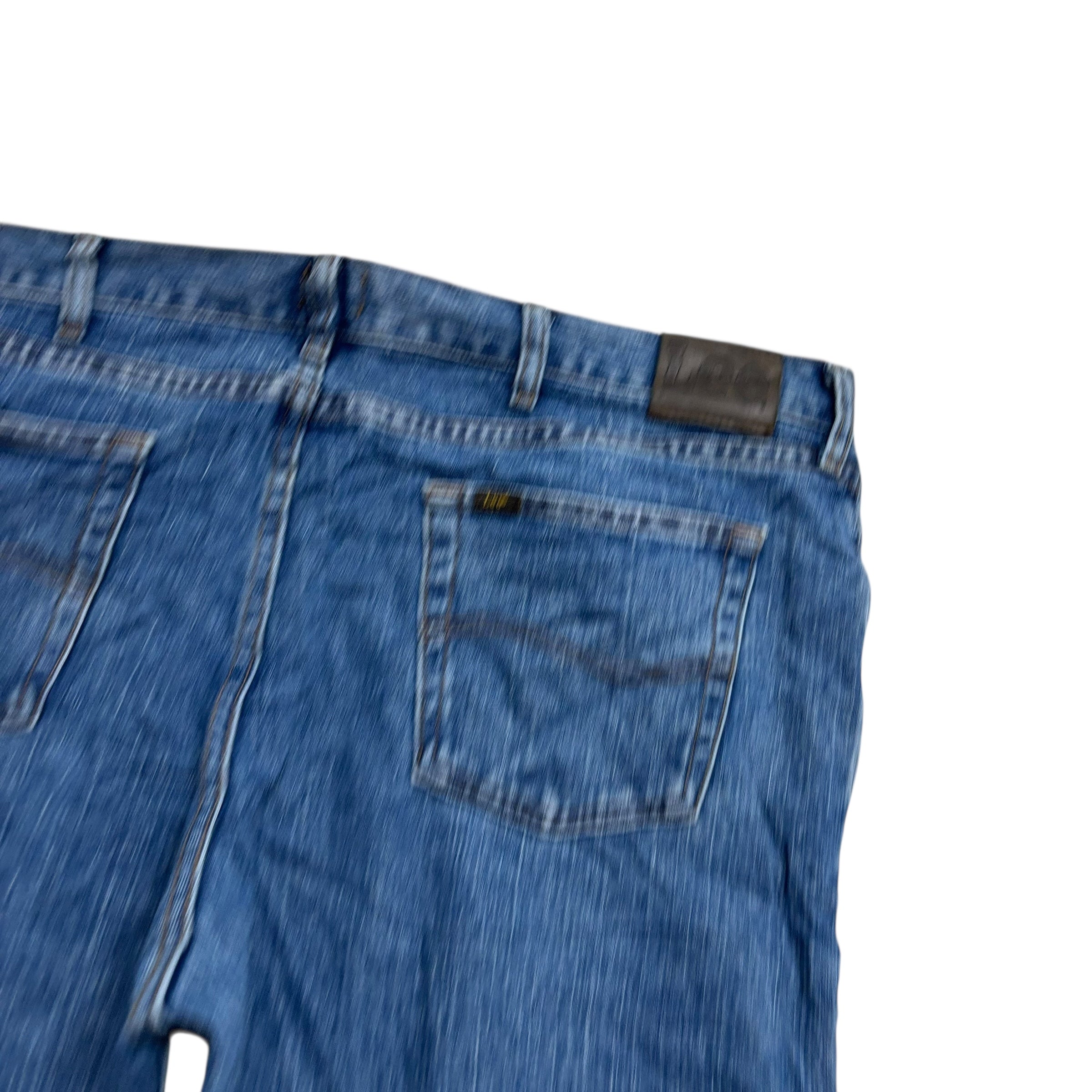 Lee Jeans W42 L30 Mens Mid Blue Regular Straight Fit Denim