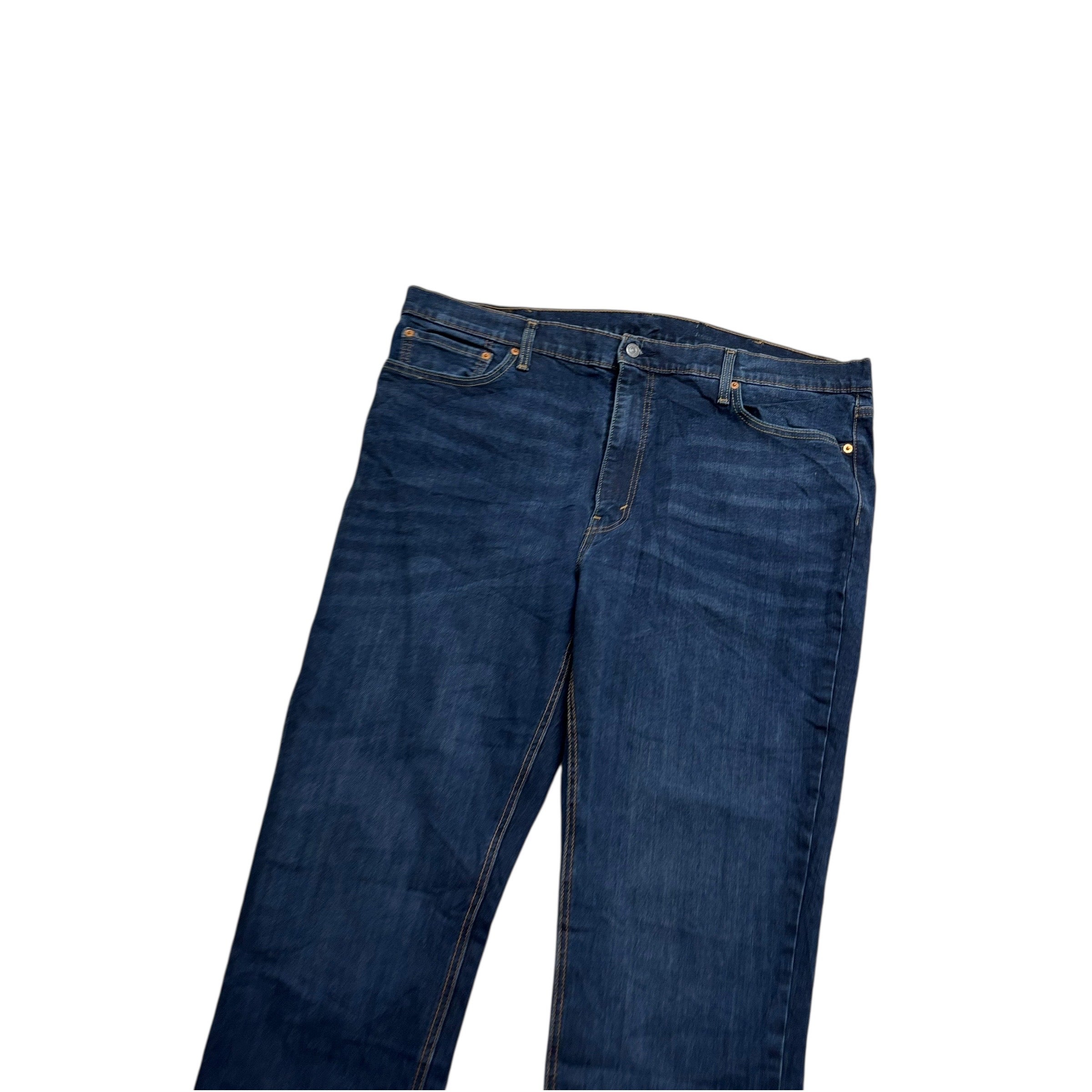 Levis 541 Jeans W42 L32 Mens Dark Blue Athletic Tapered Fit Stretch Denim (E)