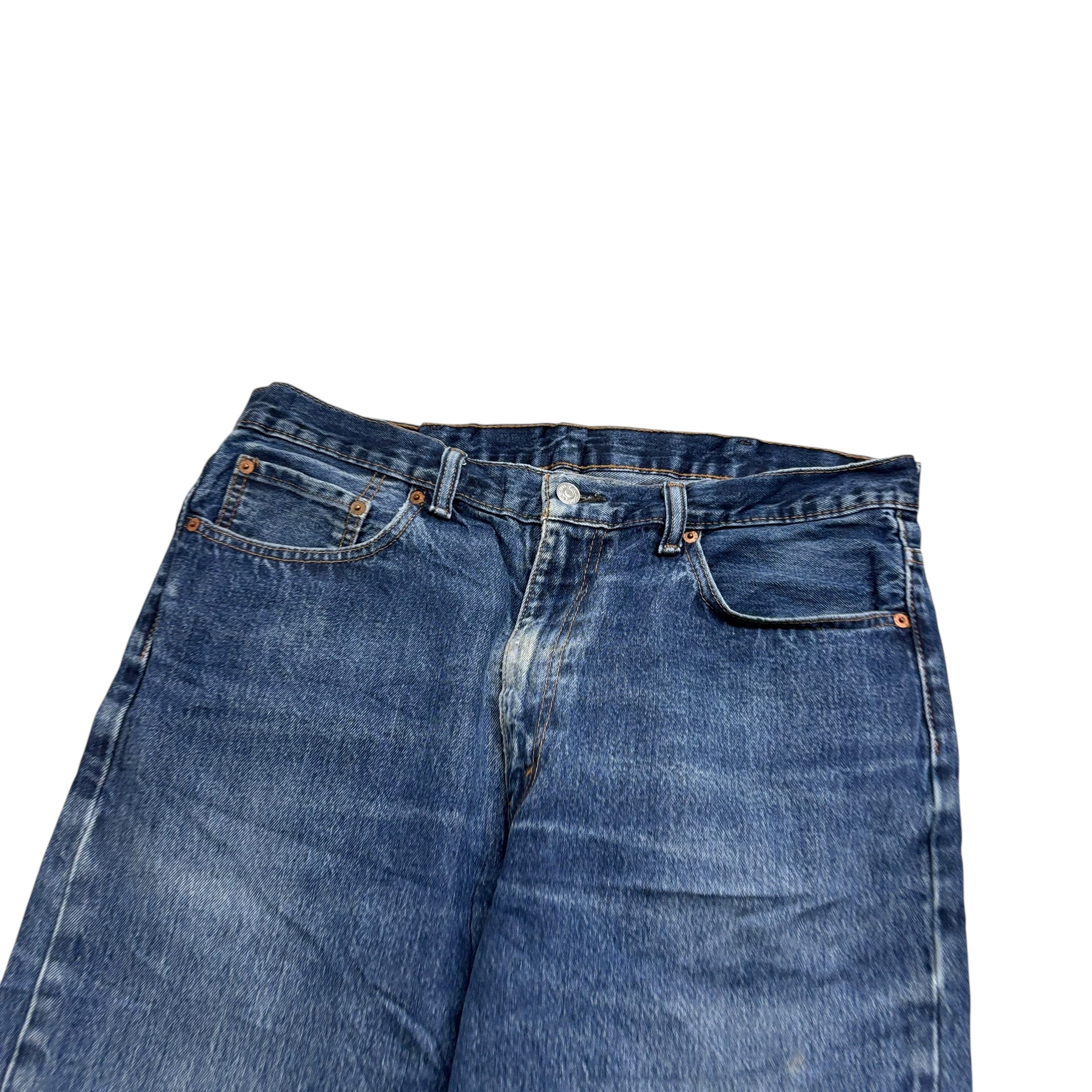 Levis 550 Jeans W38 L36 Mens Mid Blue Baggy Relaxed Straight Fit Denim