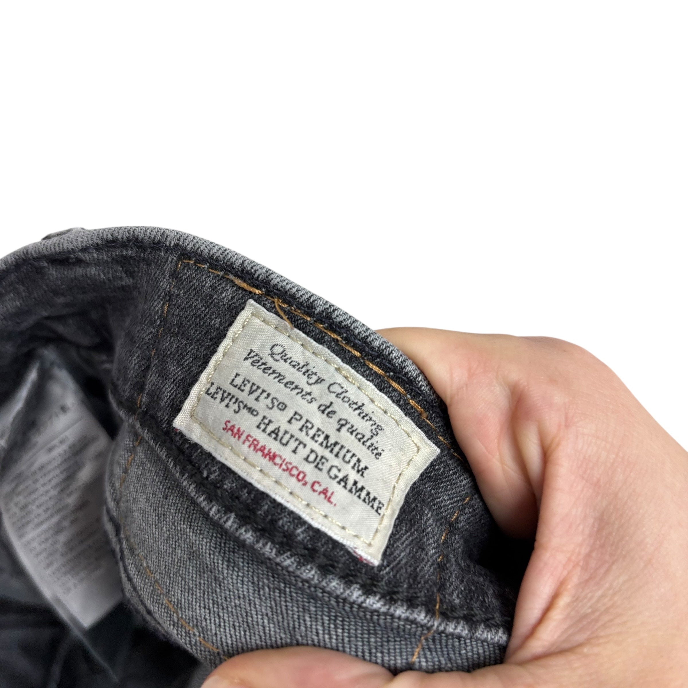 Levis 512 Jeans W29 L30 Mens Grey Slim Tapered Fit Stretch Premium Denim (E)