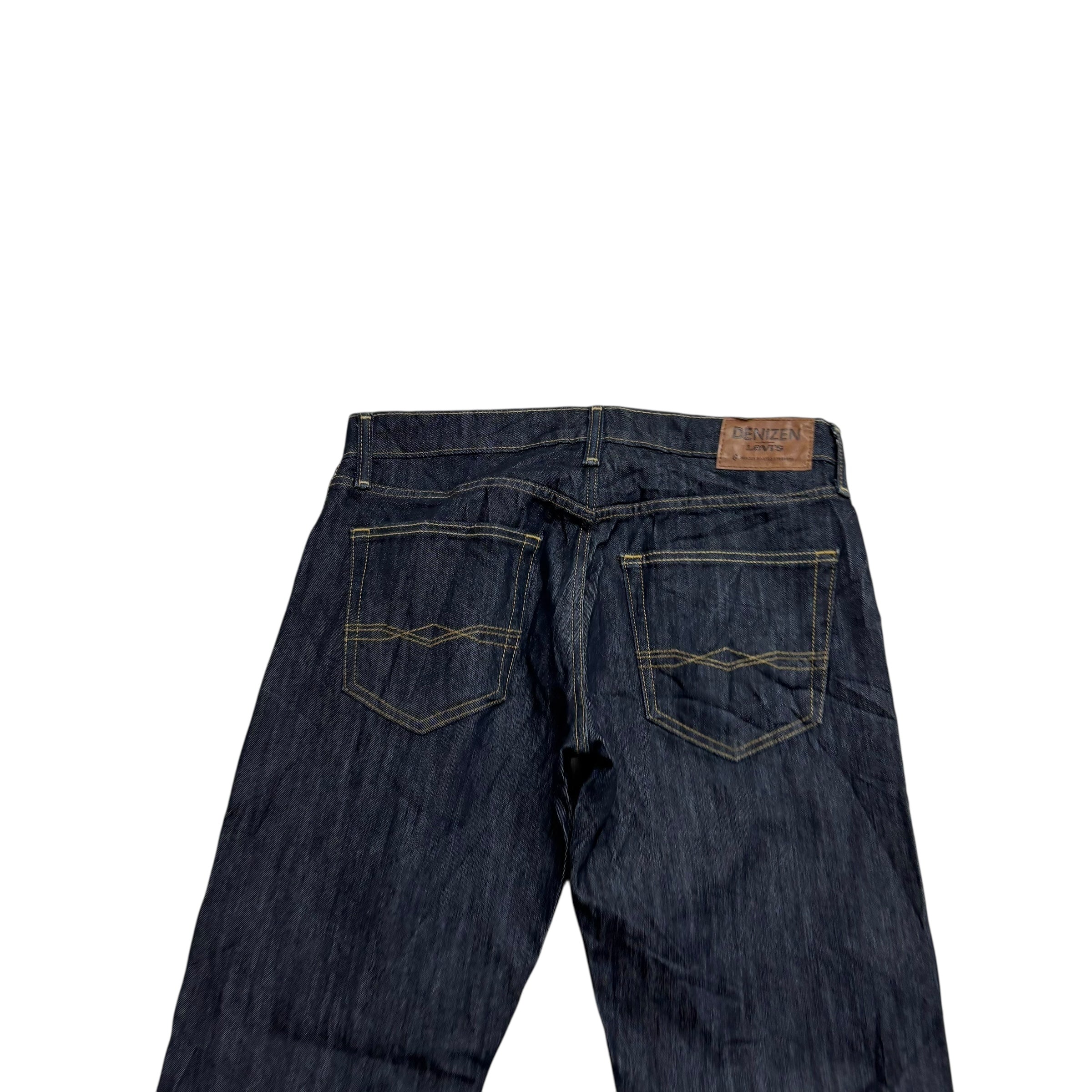 Levis Denizen Jeans W33 L32 Mens Dark Blue Regular Straight Stretch Denim (E)