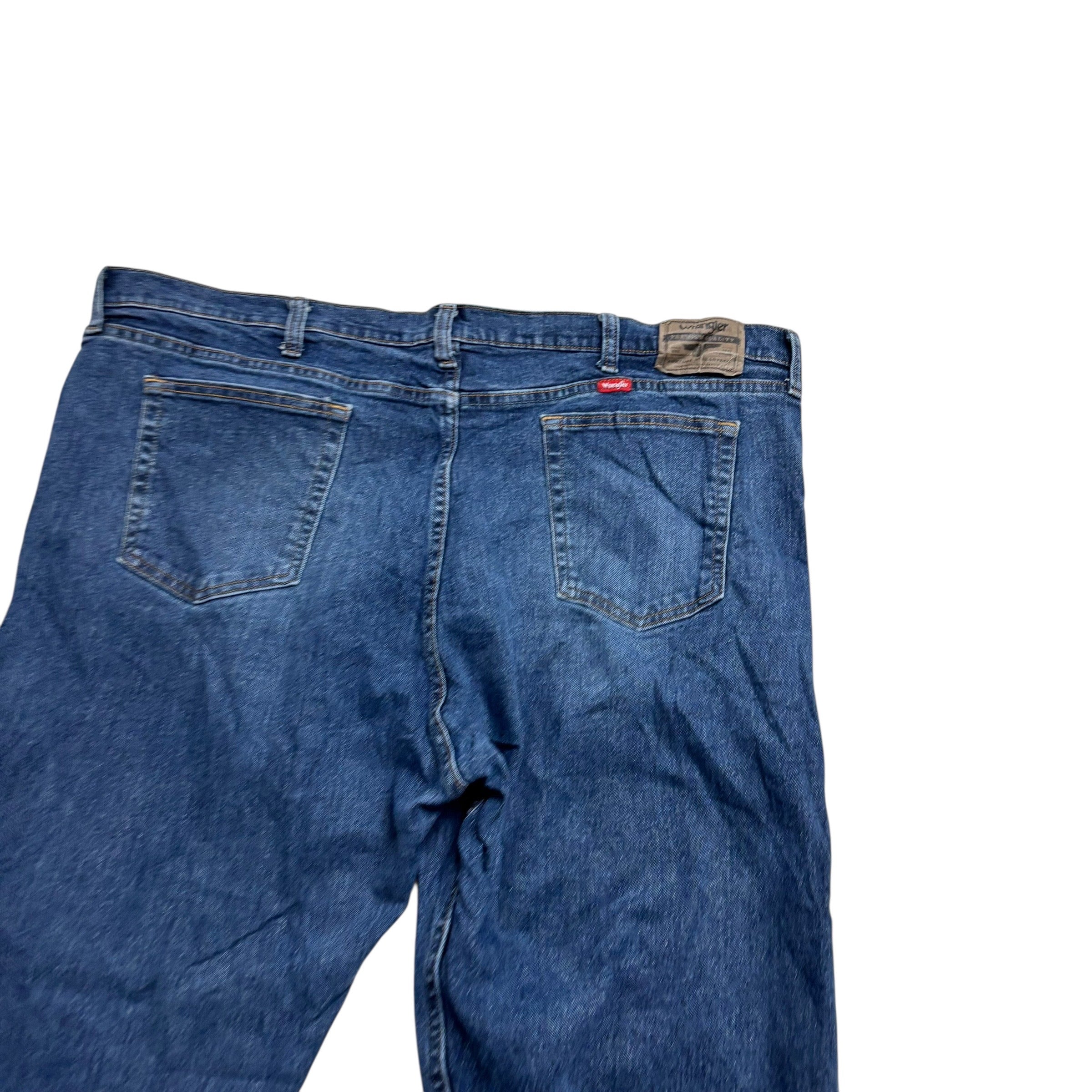 Wrangler Jeans W44 L30 Mens Mid Blue Relaxed Straight Fit Stretch Denim (E)