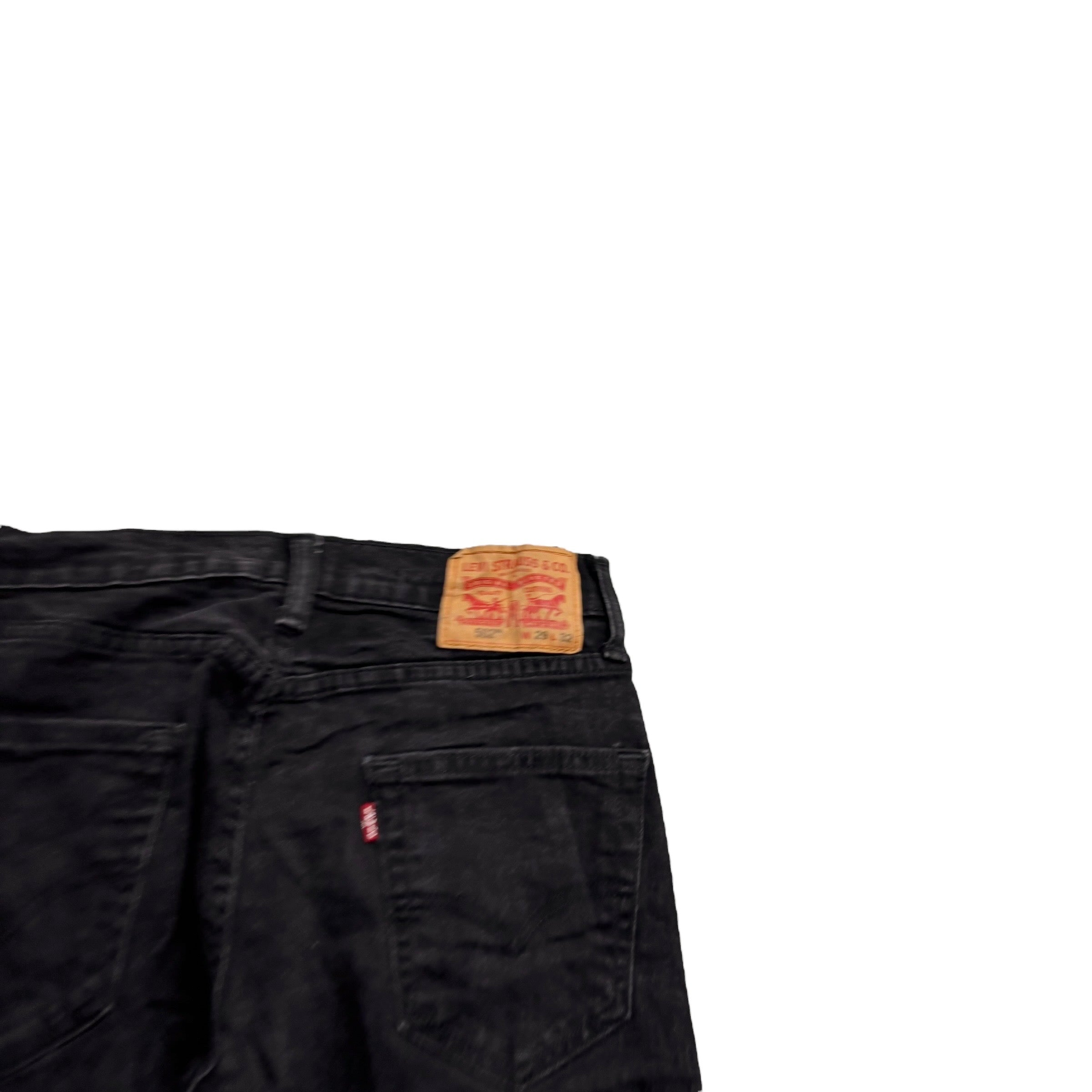 Levis 502 Jeans W28 L32 Mens Black Regular Tapered Fit Stretch Denim (E)