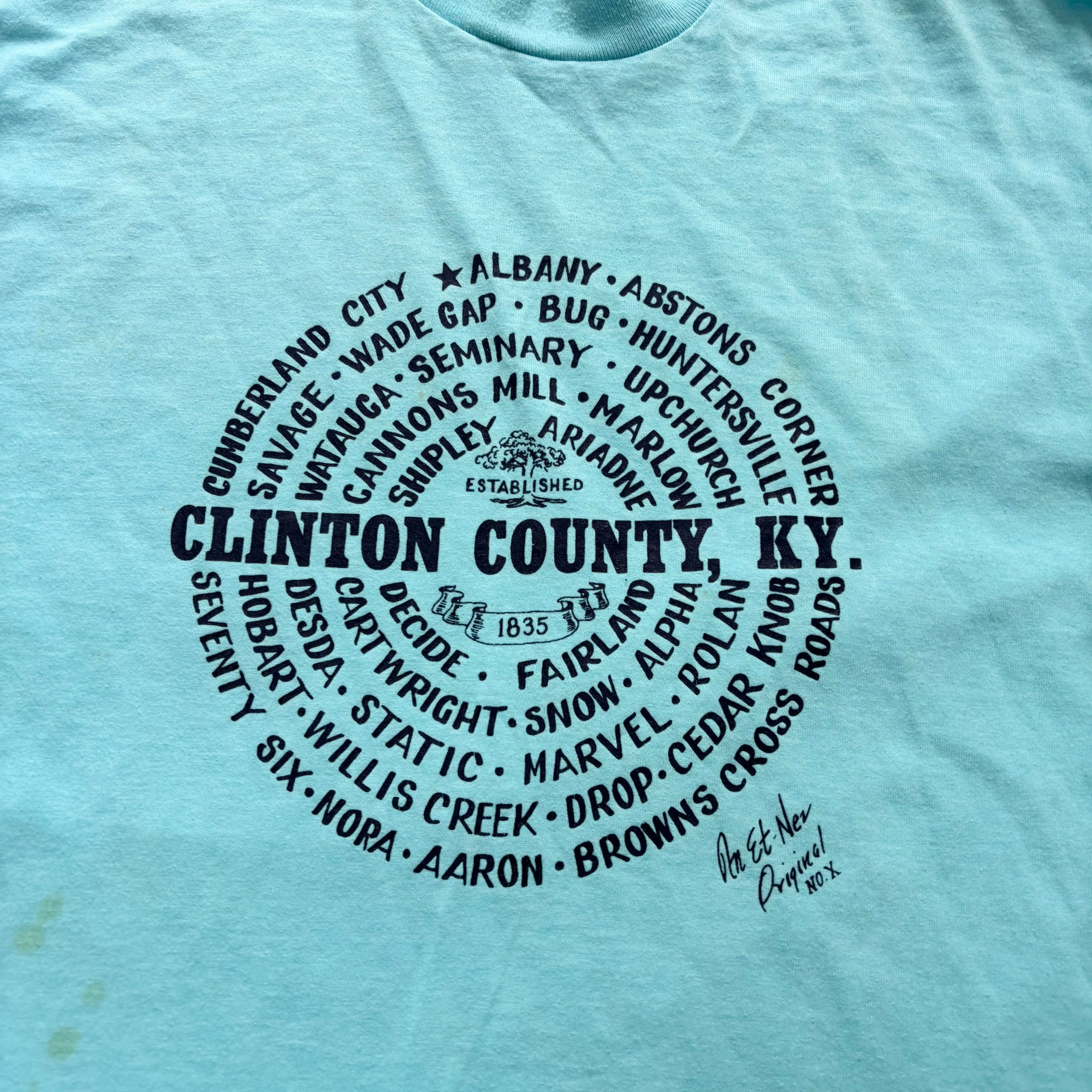 Vintage T Shirt Mens Large Blue Single Stitch Graphic Print 90s (F)