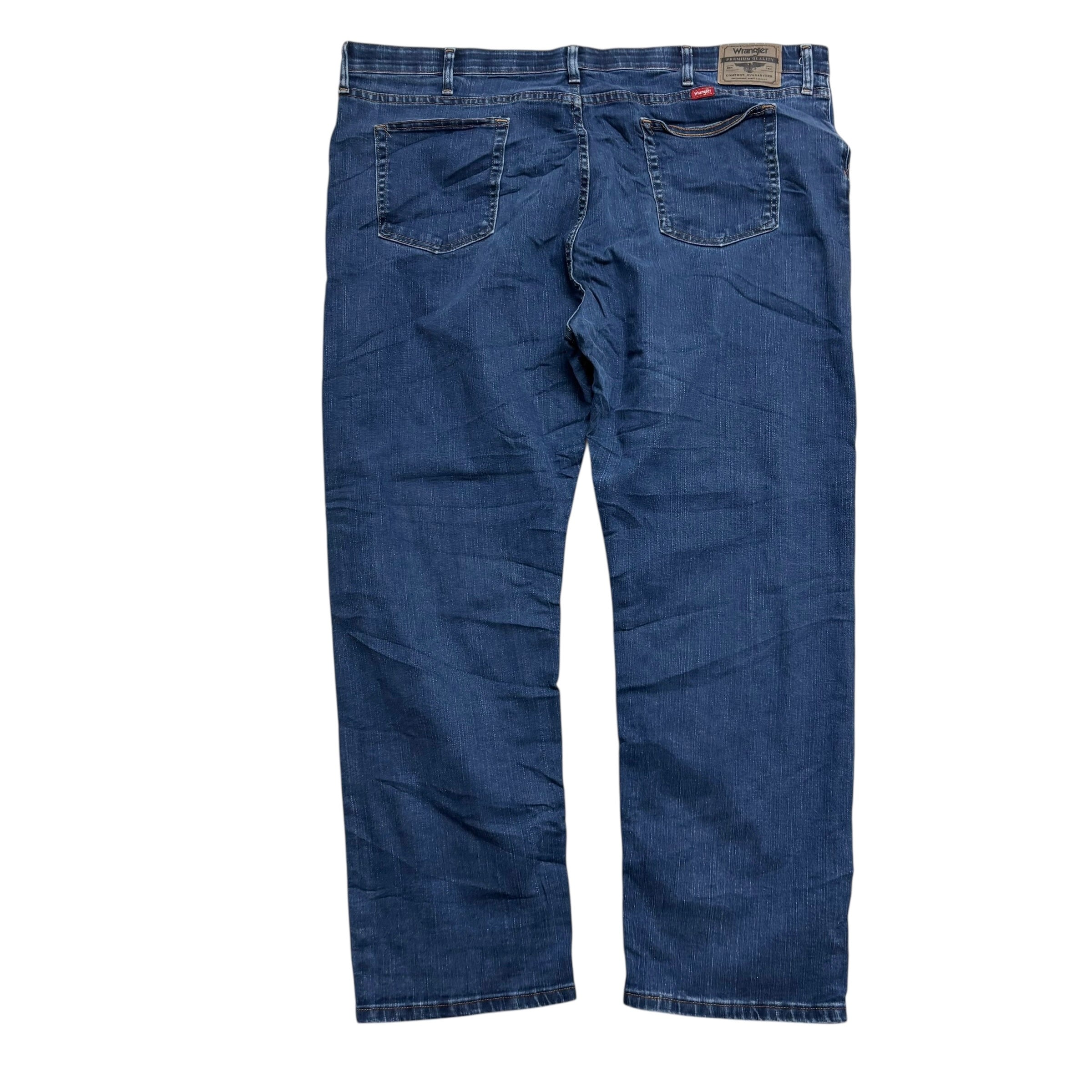 Wrangler Jeans W46 L30 Mens Dark Blue Regular Straight Fit Stretch Denim (E)