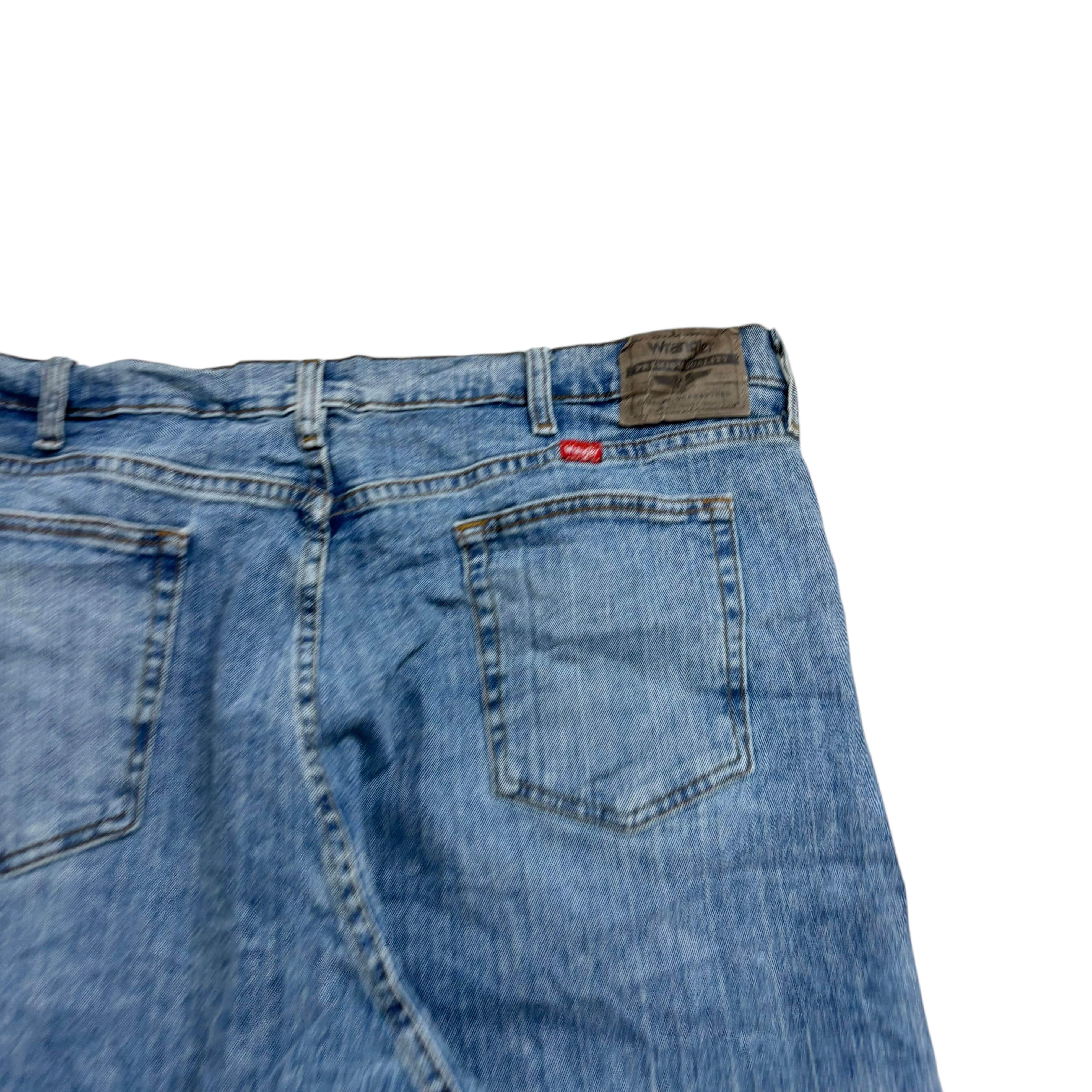 Wrangler Jeans W40 L32 Mens Mid Blue Relaxed Straight Fit Stretch Denim (E)