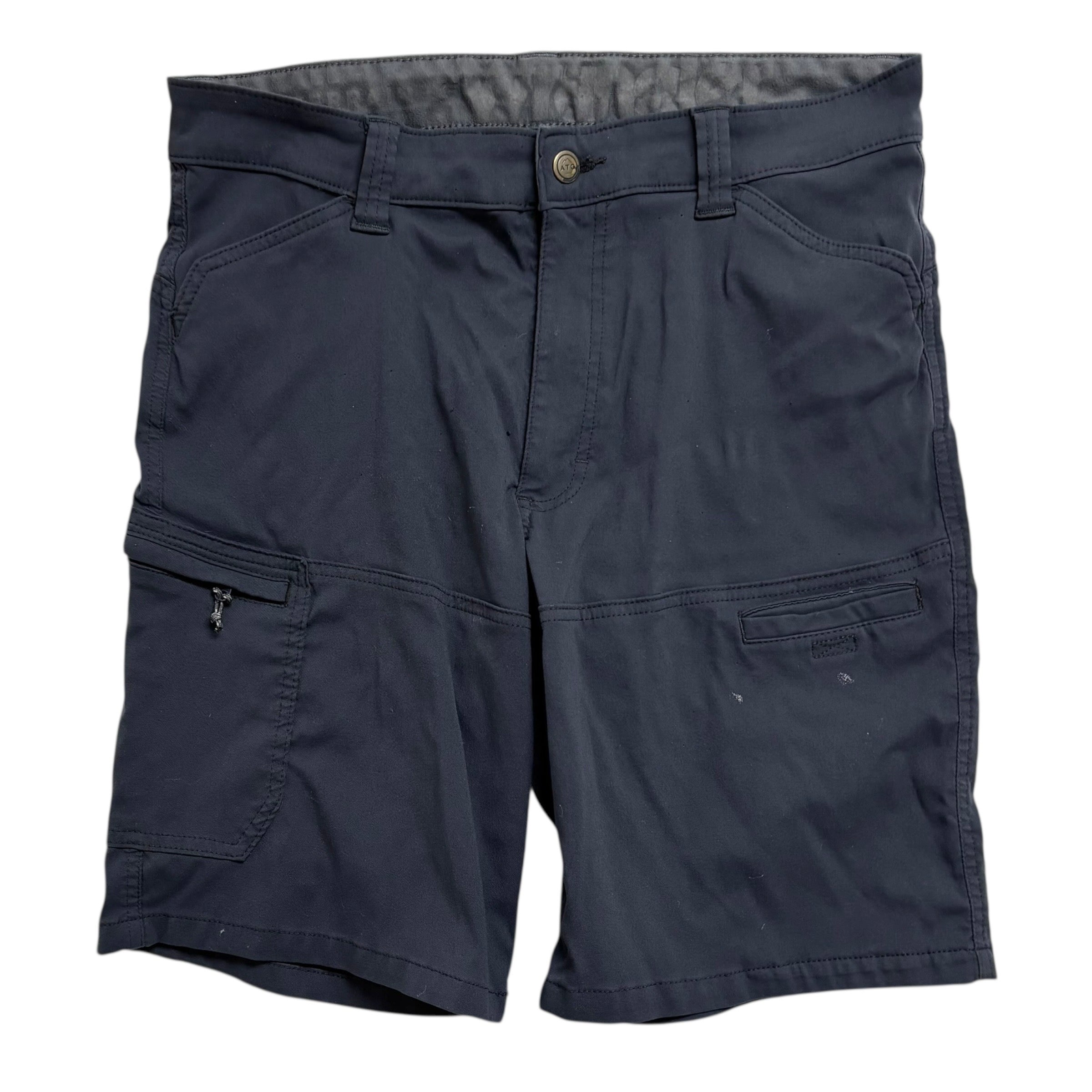 Wrangler All Terrain Gear Shorts W34 Mens Navy Blue Regular Stretch Nylon (F)