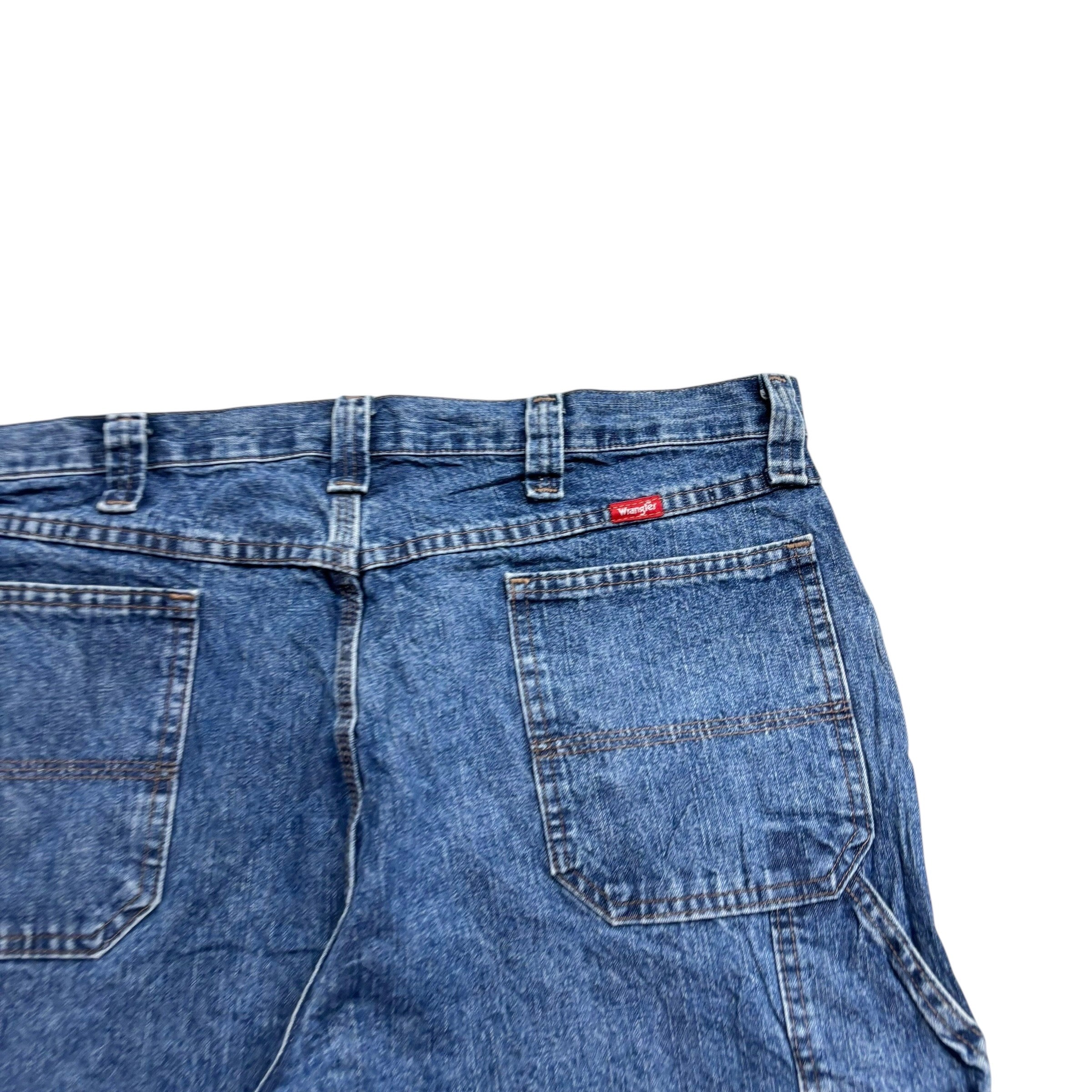Wrangler Baggy Jorts W38 Mens Mid Blue Carpenter Denim Shorts Relaxed Fit (E)