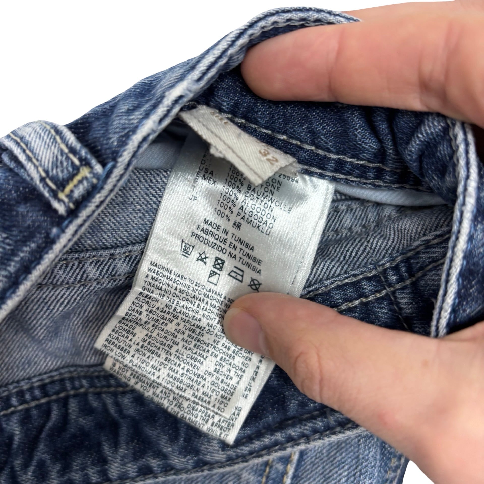 Diesel Waykee Jeans W32 L28 Mens Mid Blue Regular Straight Fit Denim (F)