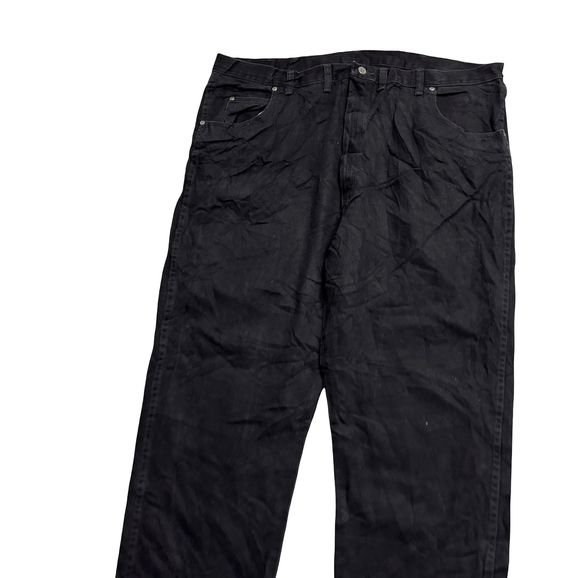 Wrangler Jeans W46 L36 Mens Black Relaxed Tapered Fit Vintage Denim (E)