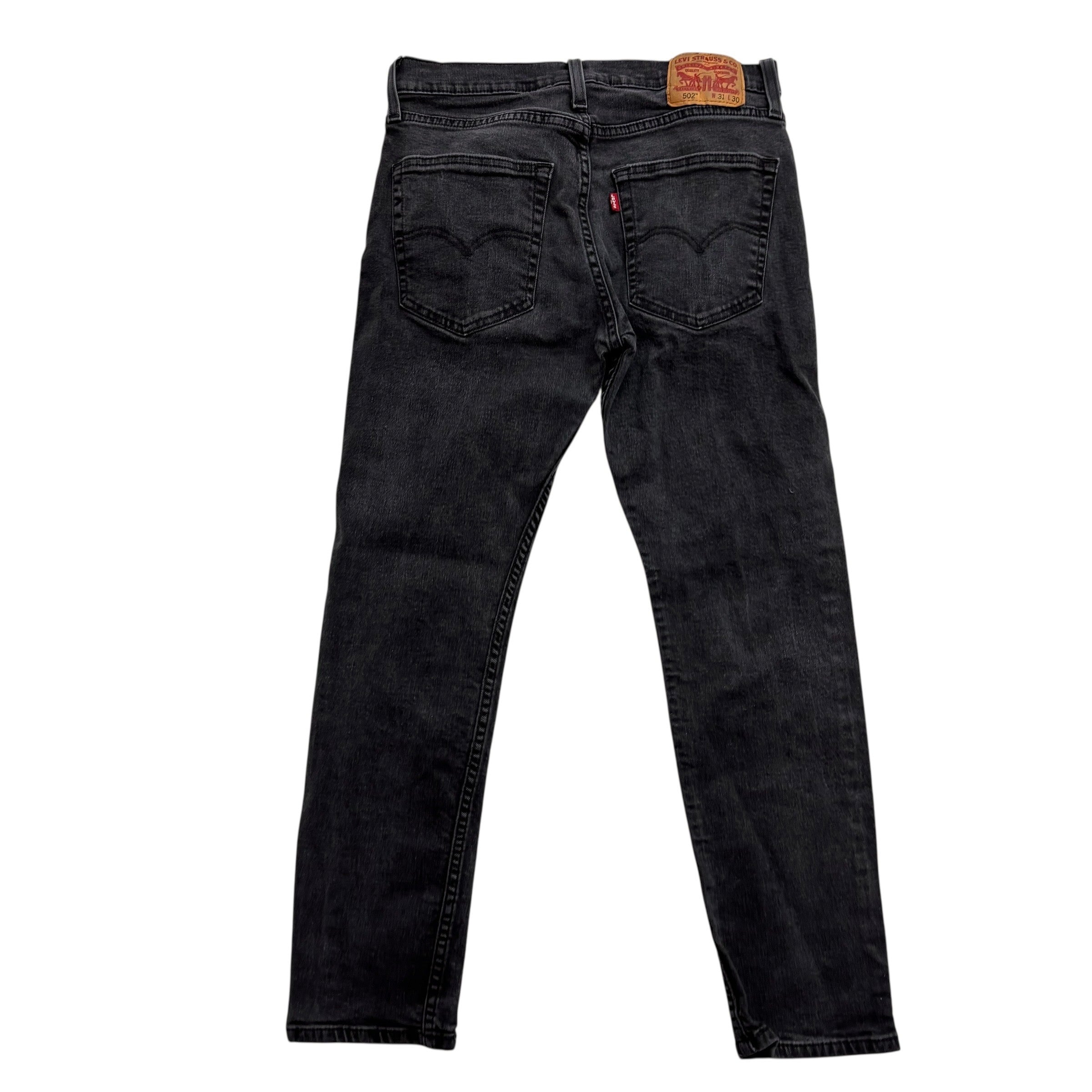 Levis 502 Jeans W30 L28 Mens Black Slim Tapered Fit Stretch Denim (F)