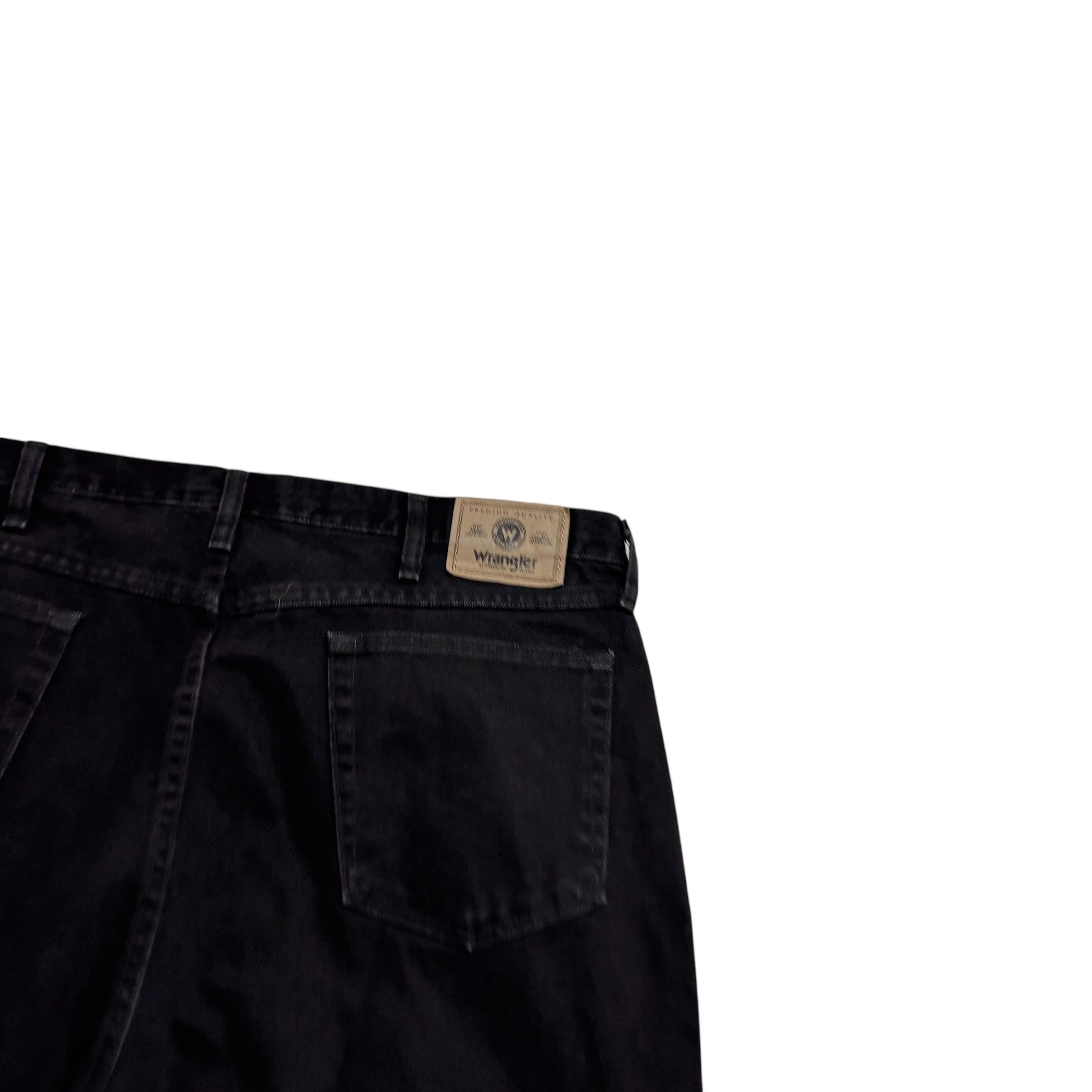 Wrangler Jeans W40 L30 Mens Black Regular Straight Fit Vintage Denim (E)