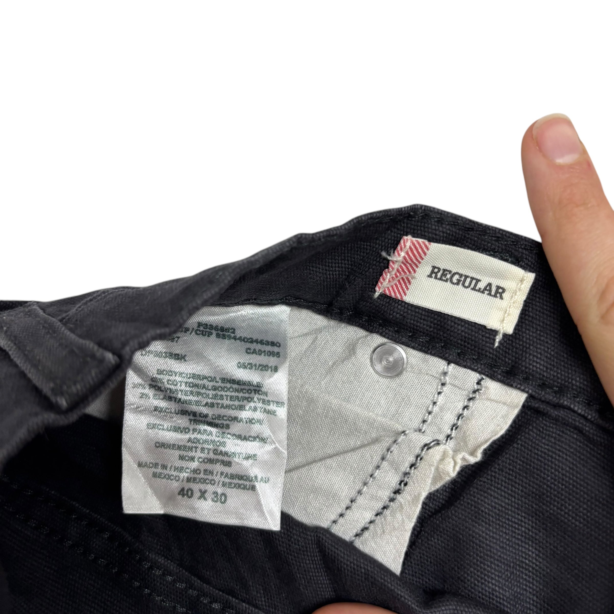 Dickies Jeans W40 L30 Mens Black Regular Straight Fit Stretch Denim (E)