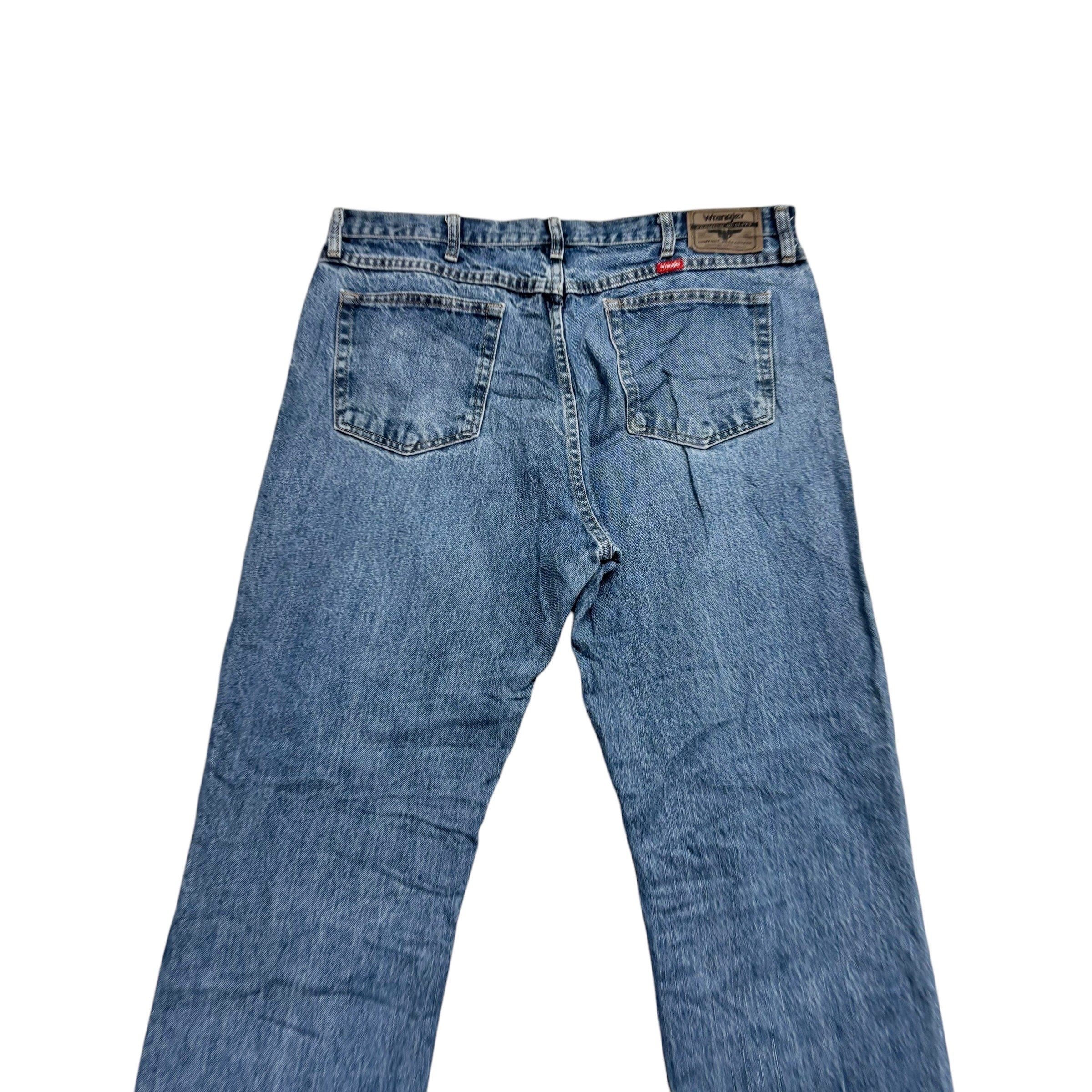 Wrangler Jeans W38 L30 Mens Light Blue Regular Straight Fit Denim