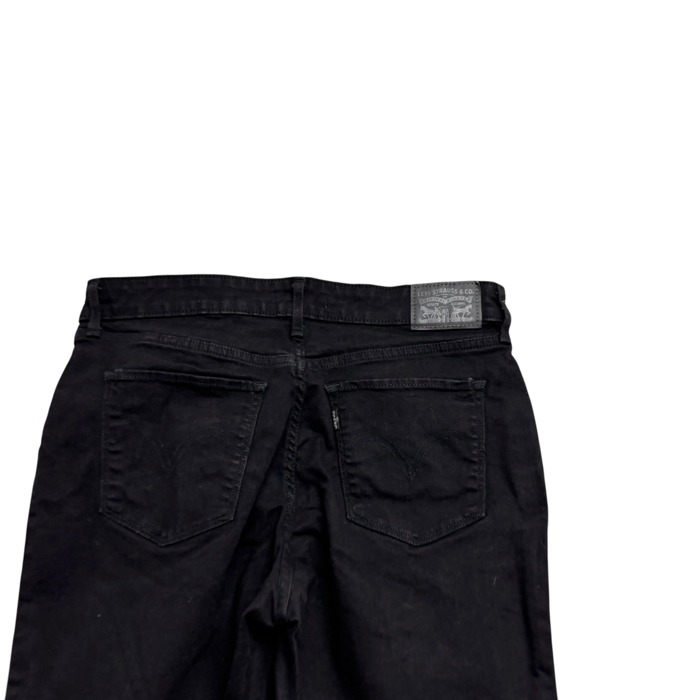 Levis Jeans W32 L30 Womens Mid Rise Skinny Fit Black Stretch Denim (E)