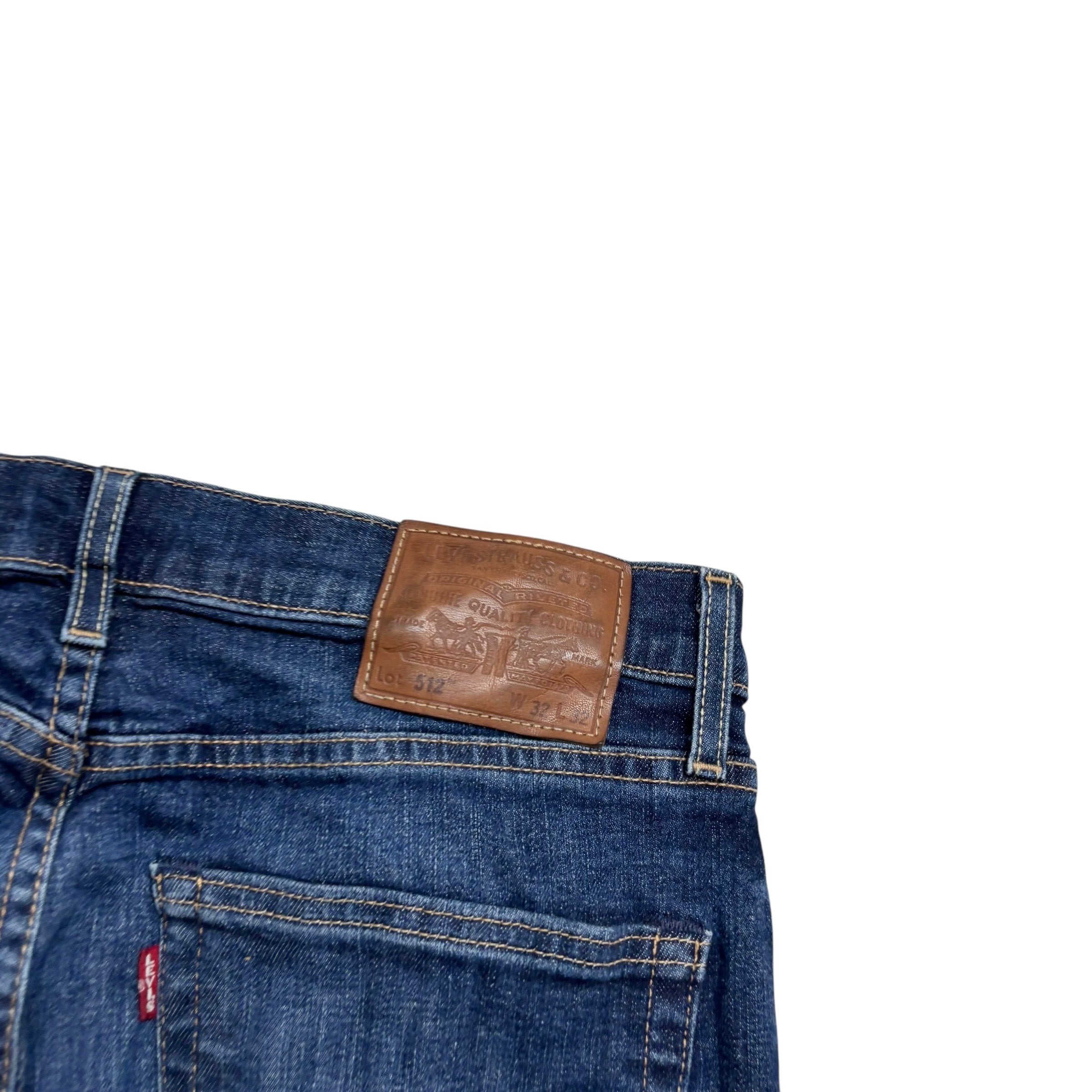 Levis 512 Jeans W32 L32 Mens Dark Blue Slim Tapered Fit Stretch Denim