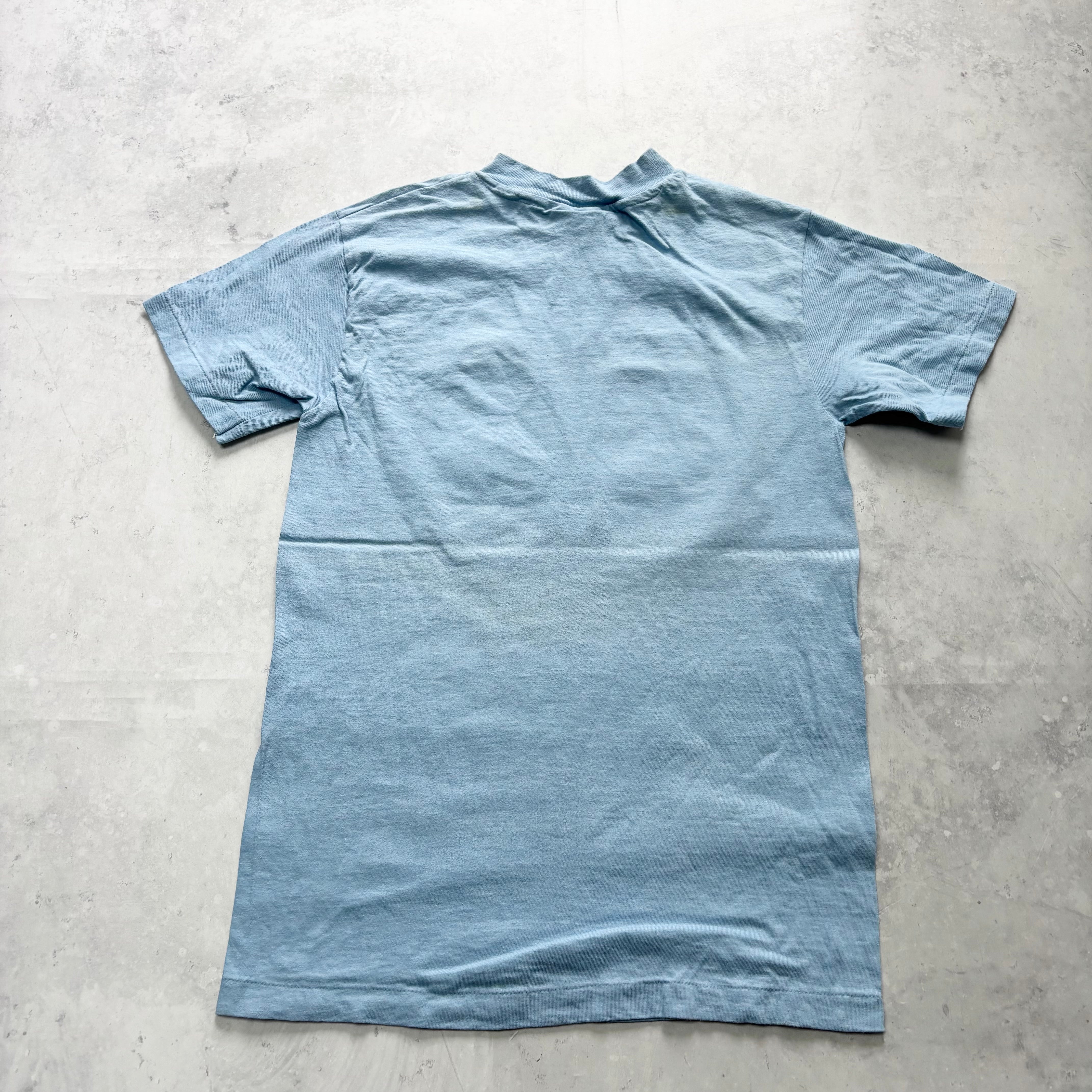Vintage T Shirt Mens XS Blue Single Stitch Graphic Print 90s USA Beefy-T (F)