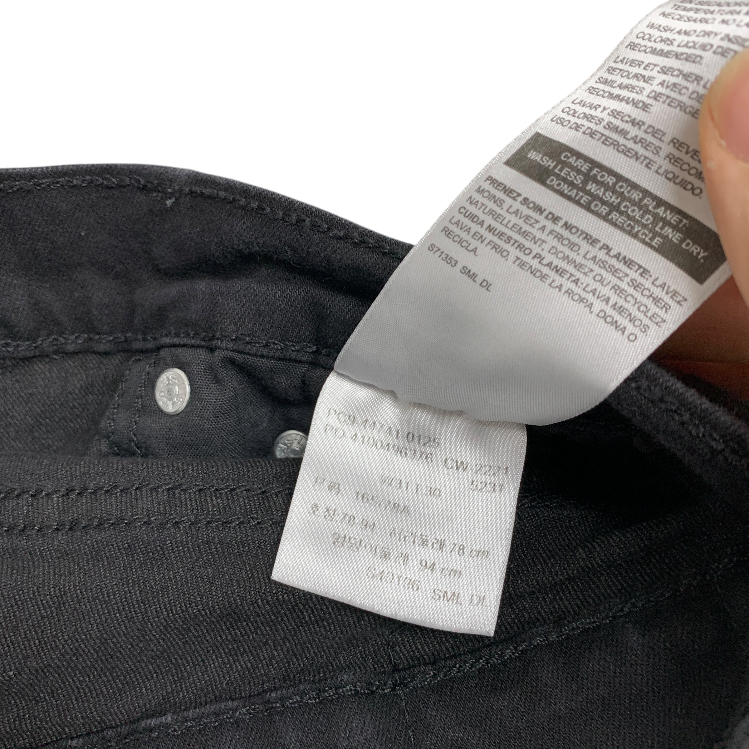 Levis Denizen Jeans W29 L29 Mens Black Slim Fit Stretch Denim (E)