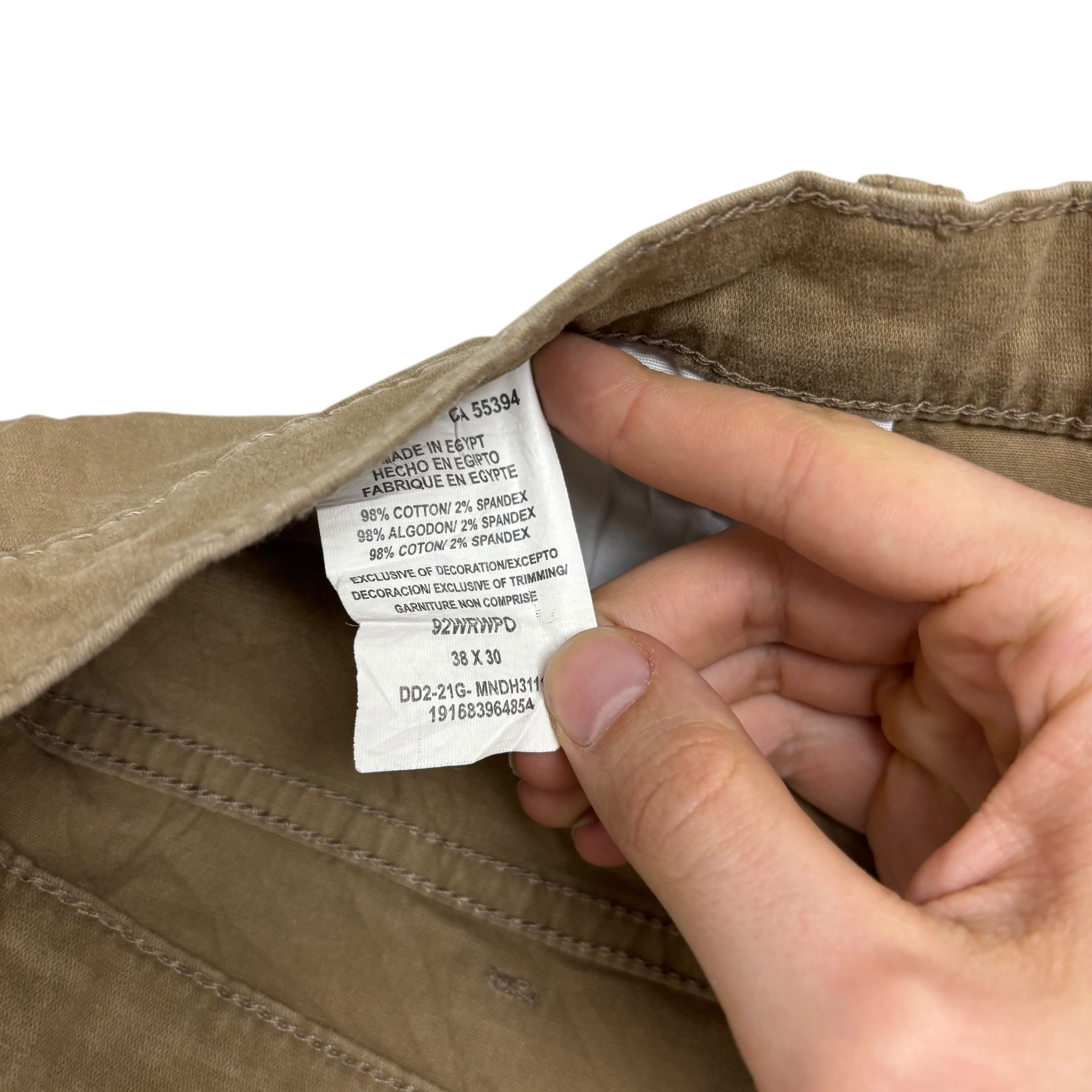 Wrangler Trousers W38 L30 Mens Tan Brown Regular Straight Fit Stretch Pants (E)