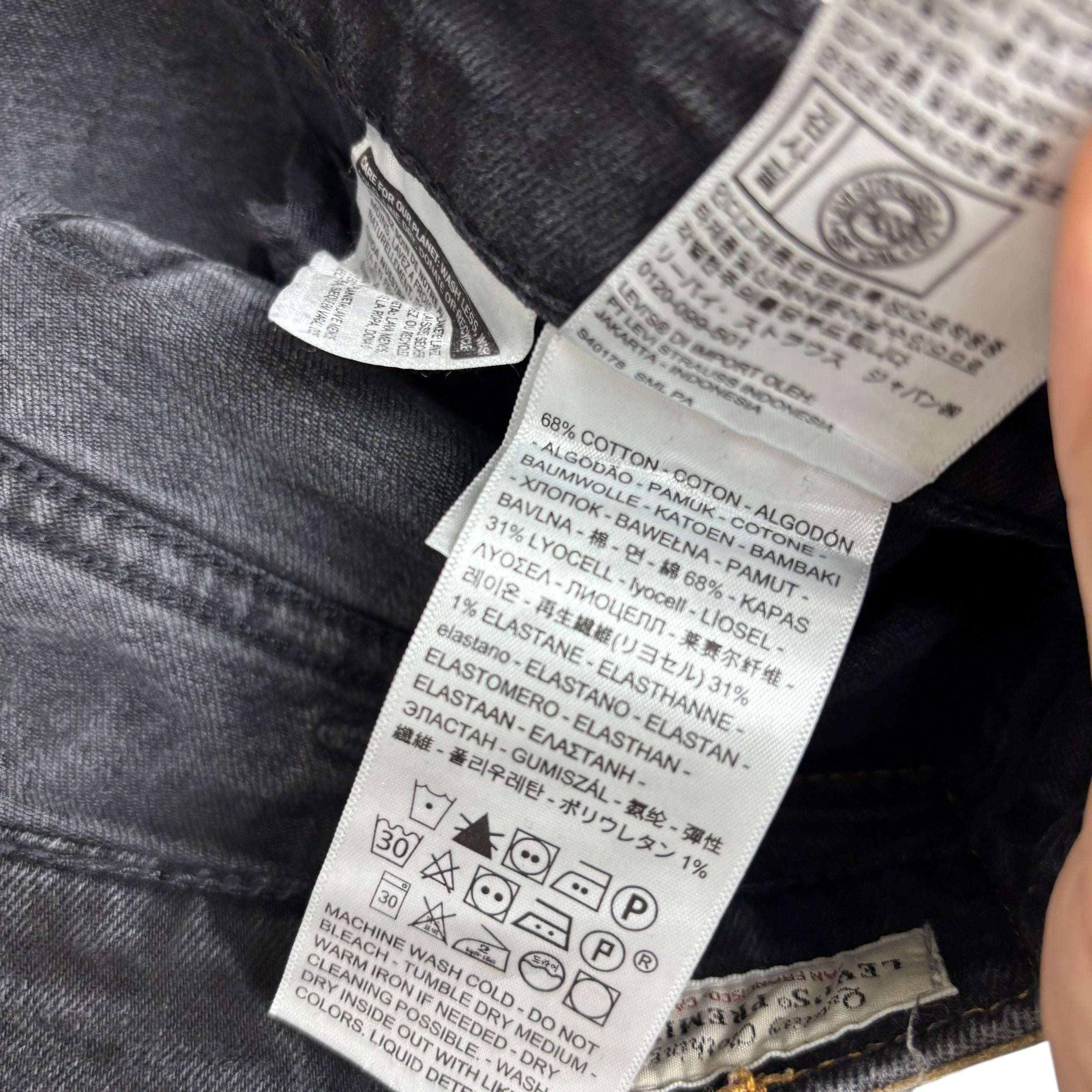 Levis 514 Jeans W38 L31 Mens Black Regular Straight Stretch Premium Denim (E)