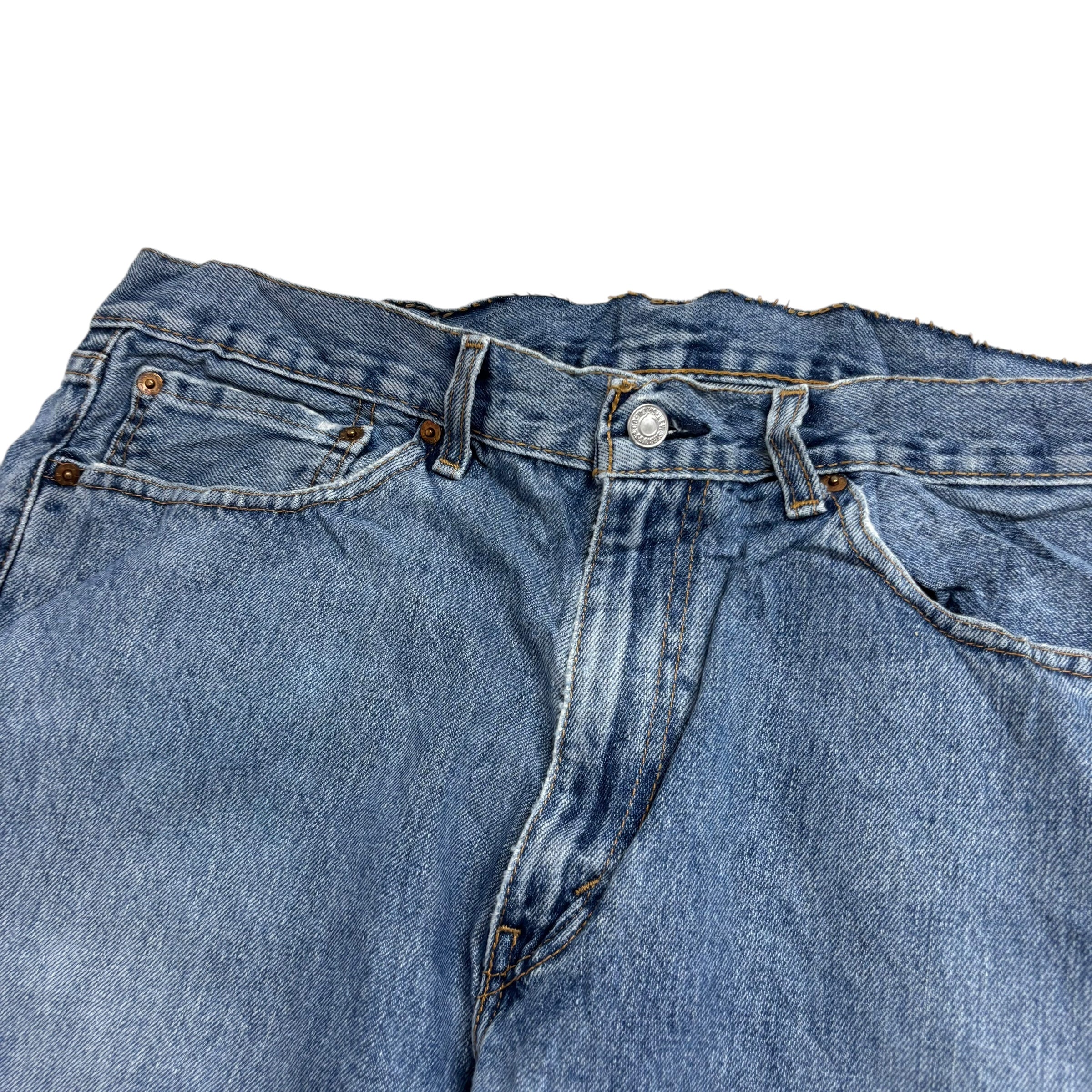 Levis 505 Jeans W36 L32 Mens Light Blue Regular Straight Fit Denim (E)