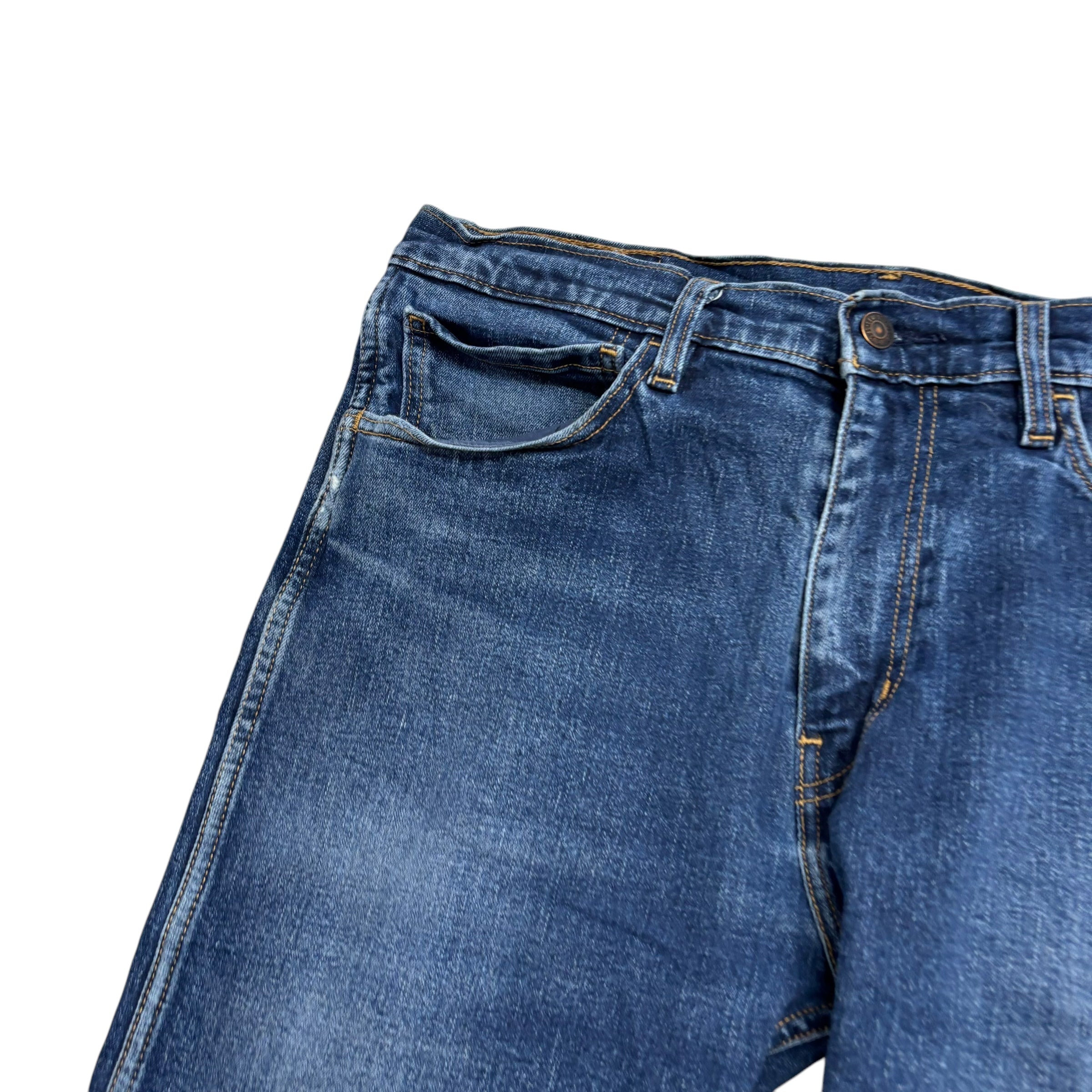 Levis Workwear Jeans W34 L29 Mens Mid Blue Regular Straight Stretch Denim (F)
