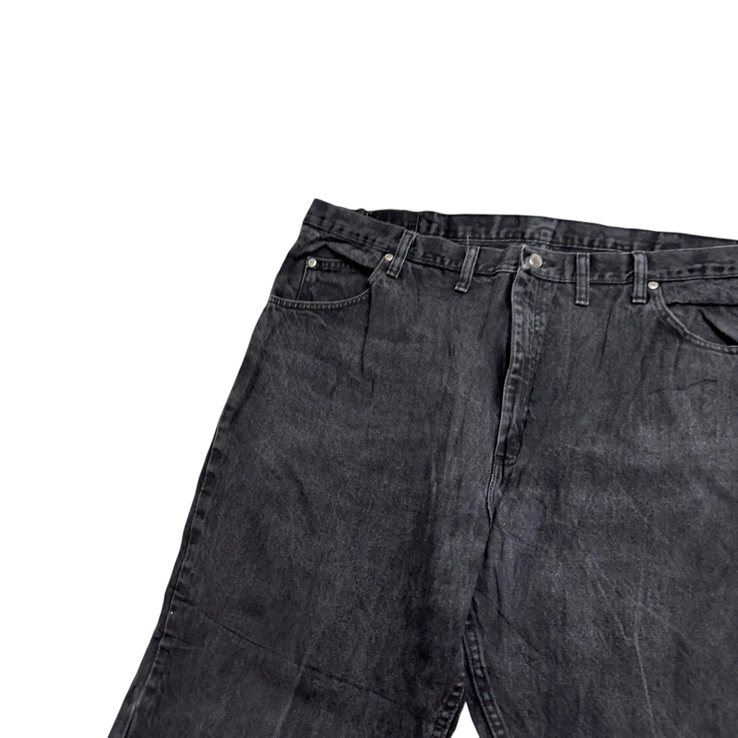 Wrangler Jeans W44 L29 Mens Black Relaxed Straight Fit Denim