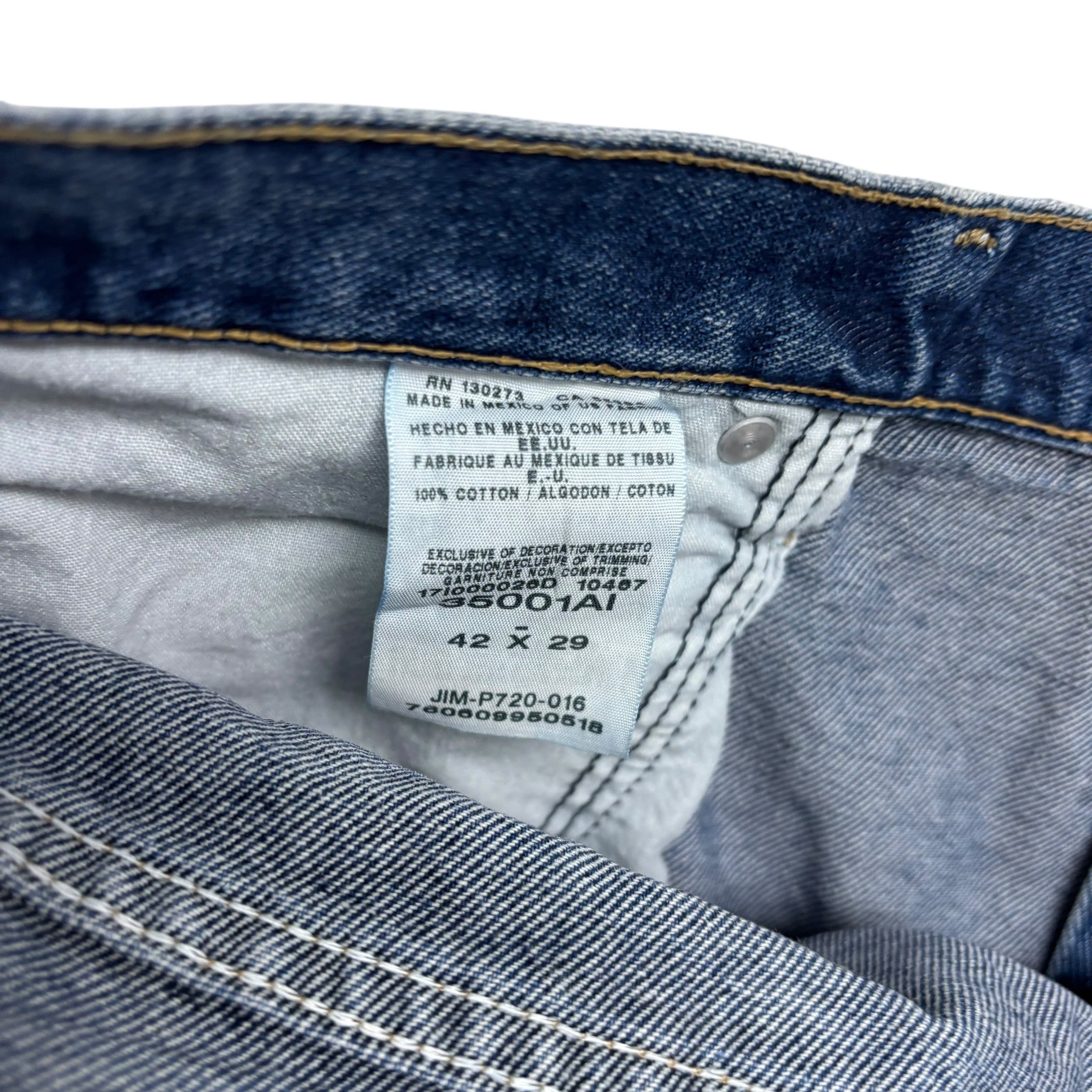 Wrangler Jeans W42 L30 Mens Mid Blue Relaxed Tapered Fit Vintage Denim