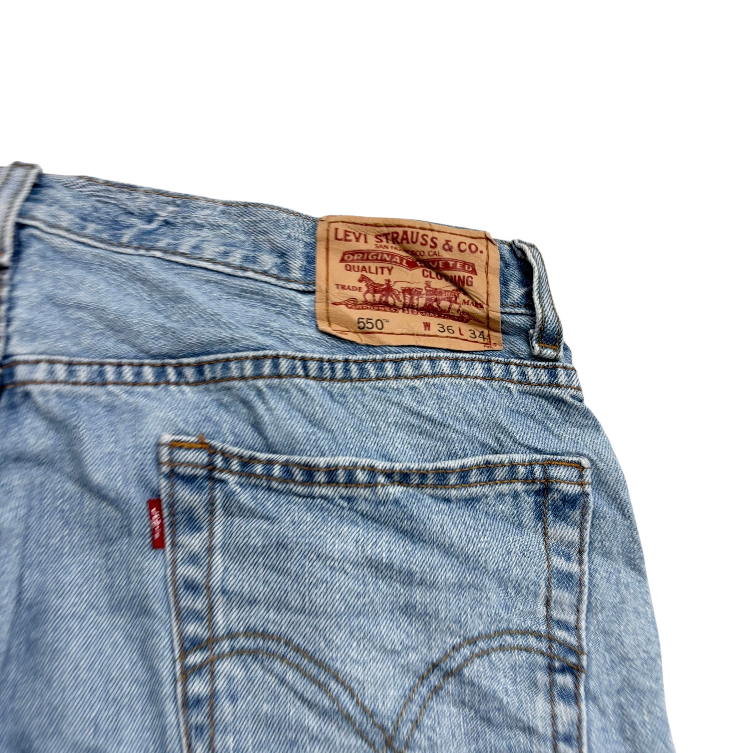 Levis 550 Jeans W36 L34 Mens Light Blue Baggy Relaxed Straight Fit Vintage Denim