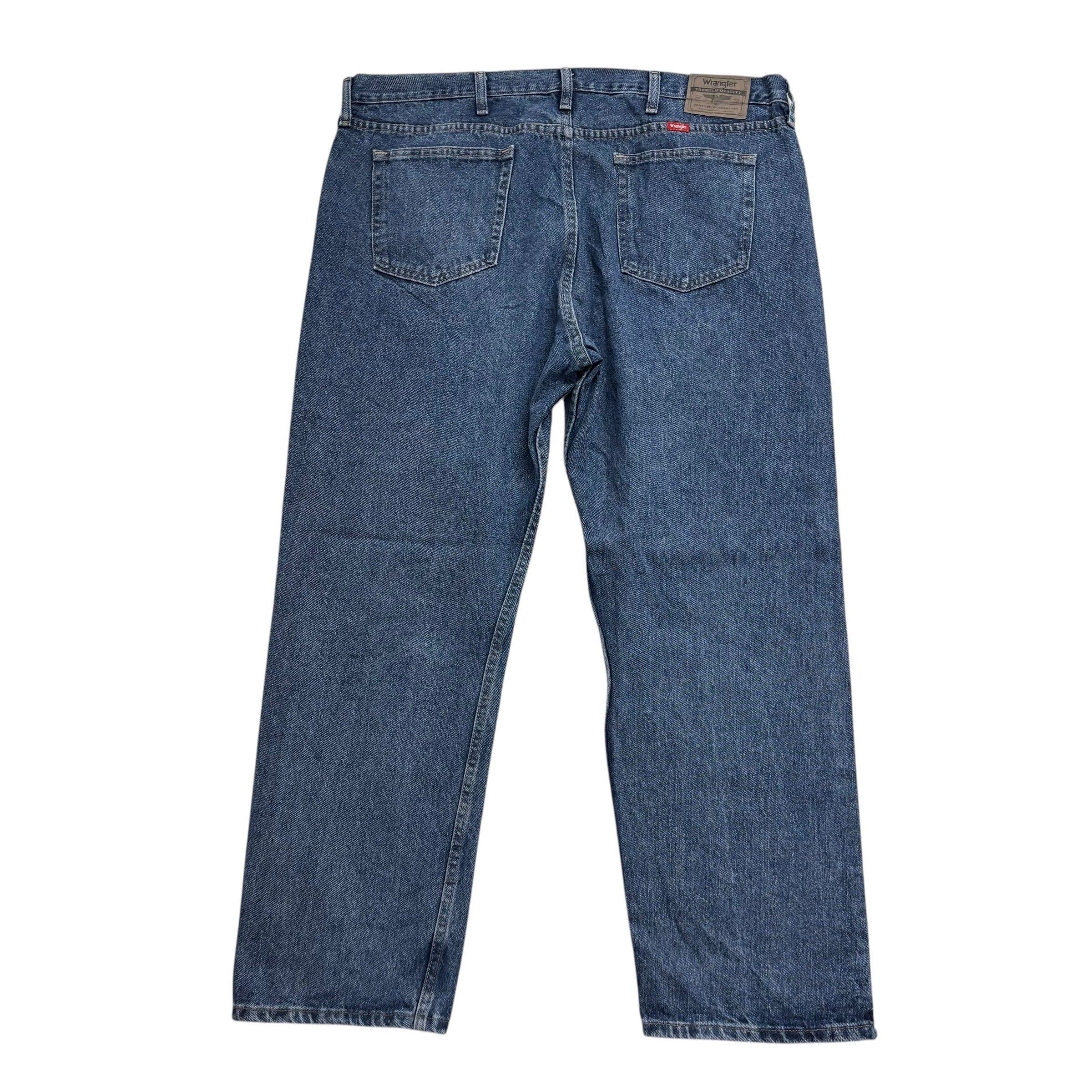 Wrangler Jeans W42 L30 Mens Mid Blue Relaxed Straight Fit Baggy Denim (E)